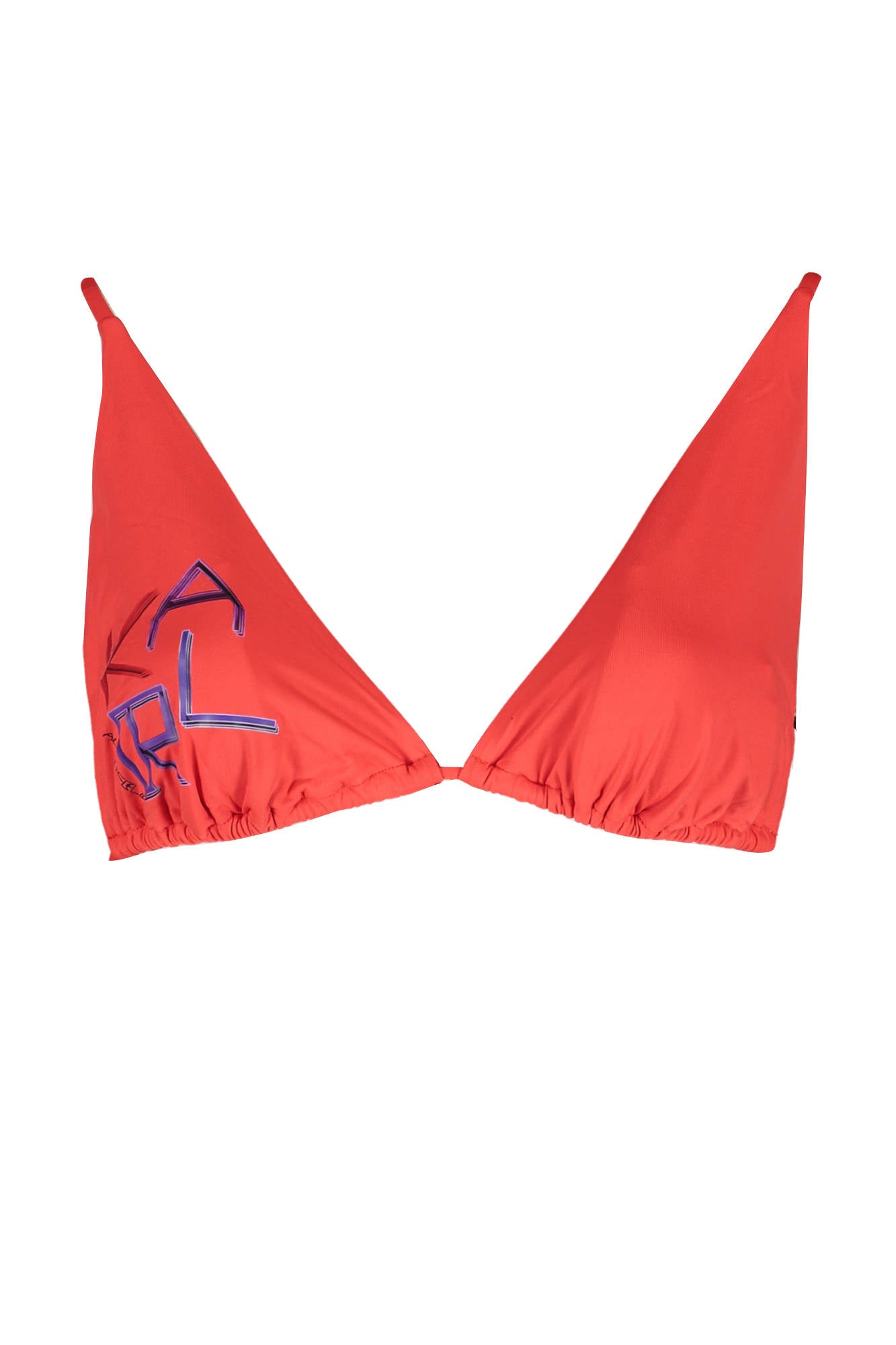 KL21WTP09_ROSSO_RED – Eleganter roter Dreieck-Bikini für Damen mit Kontrastdetails. – Größe: XS – Farbe: Rosso