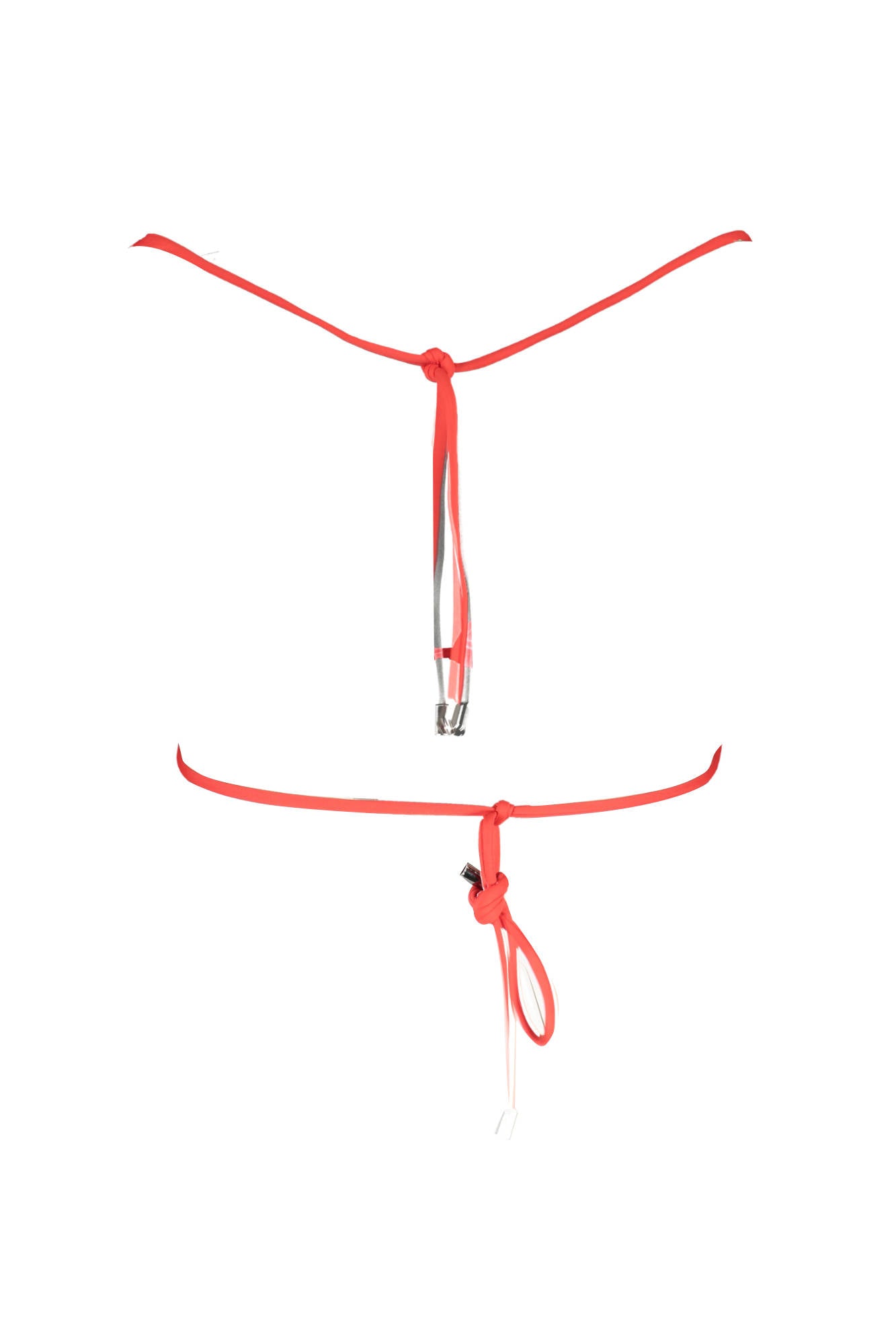 KL21WTP09_ROSSO_RED – Eleganter roter Dreieck-Bikini für Damen mit Kontrastdetails. – Größe: XS – Farbe: Rosso