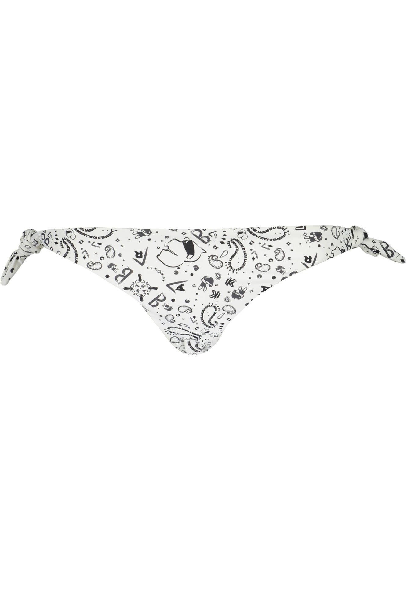 KL21WBT22_BIANCO_WHITE – Weißes Damen-Badehosenunterteil mit Logo und Bändchenverschluss – Größe: L – Farbe: Bianco