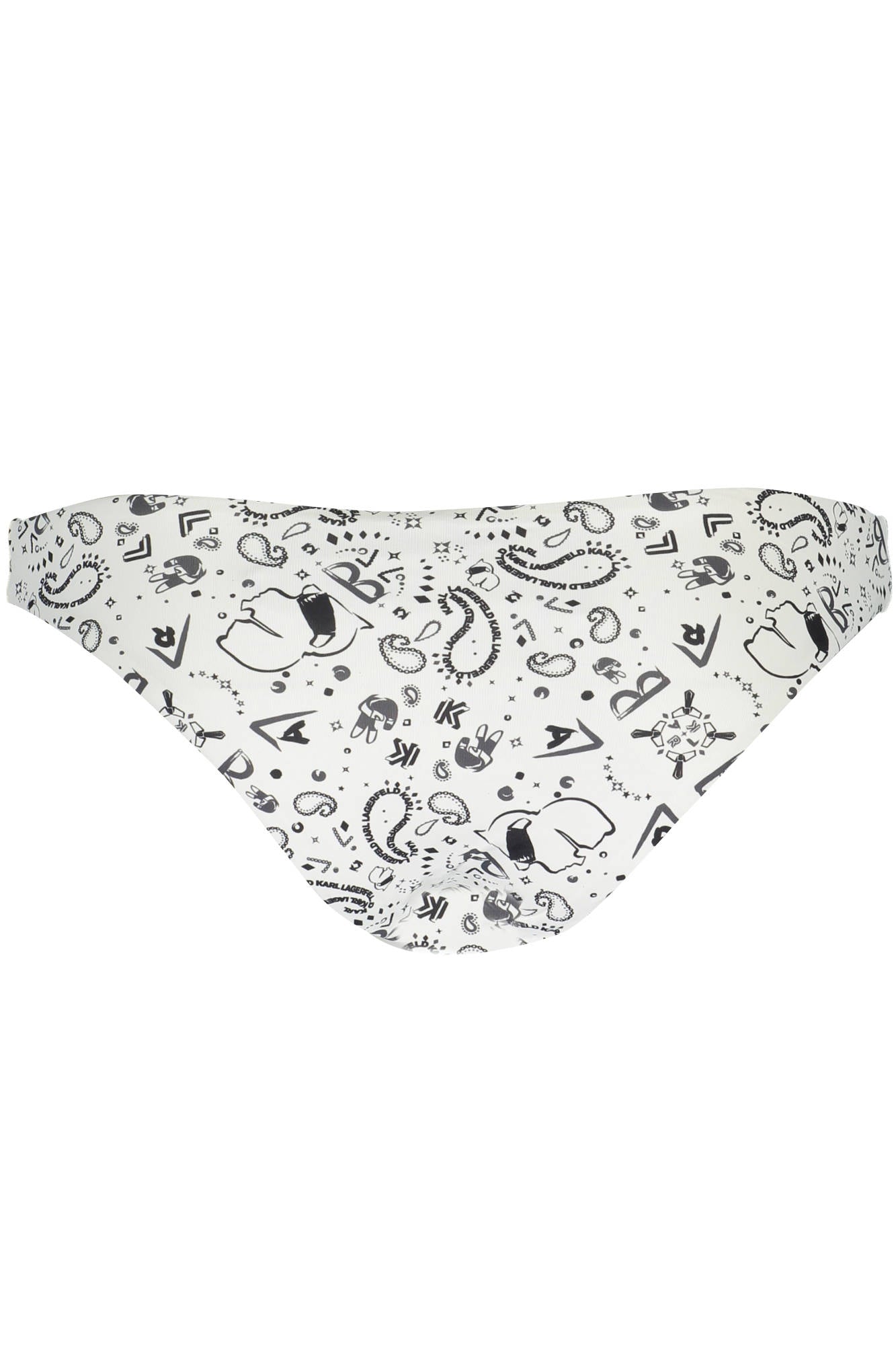 KL21WBT21_BIANCO_WHITE – Elegante weiße Damen-Badehose mit Druck und gefüttertem Komfort – Größe: XS – Farbe: Bianco