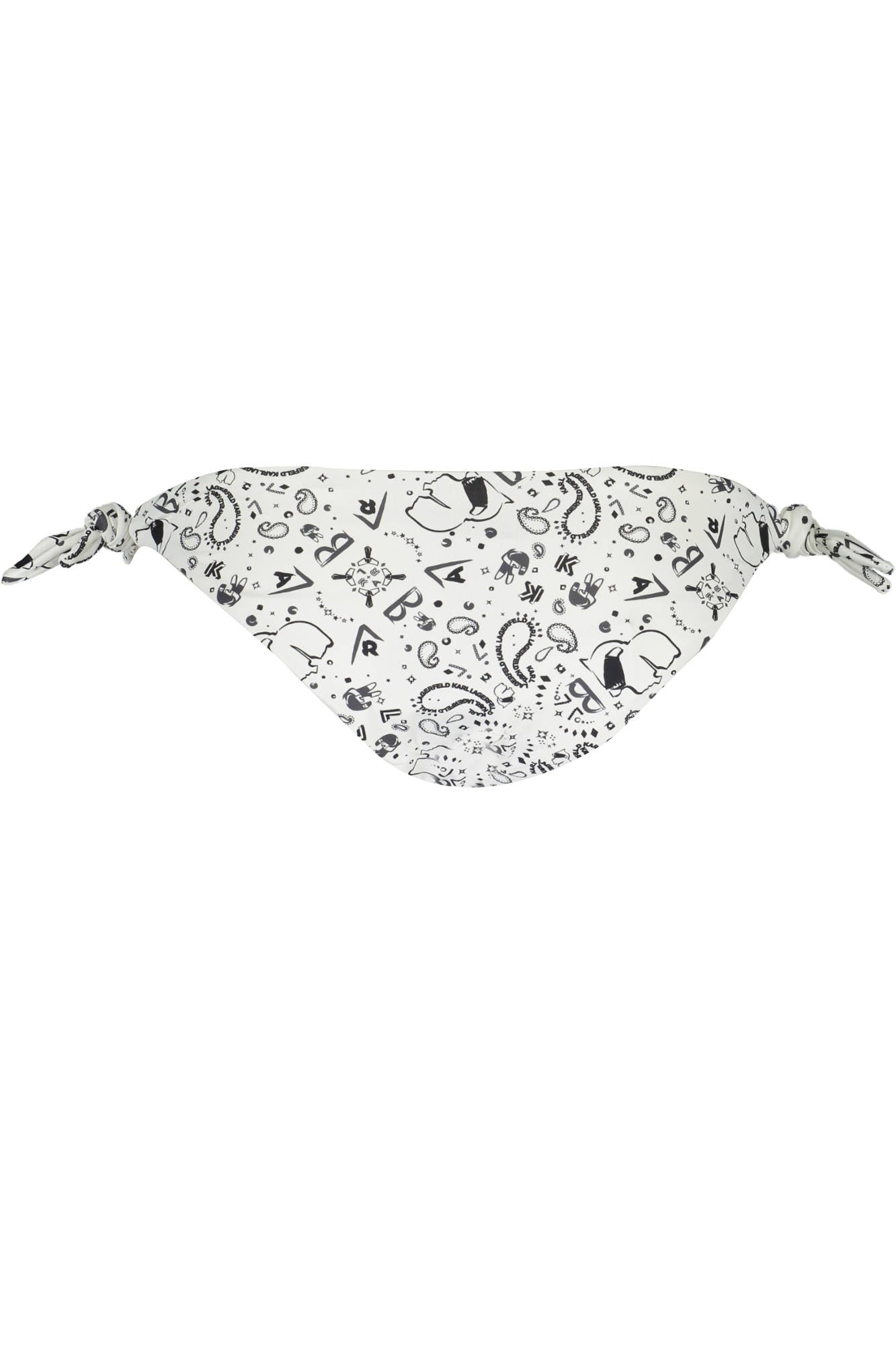 KL21WBT22_BIANCO_WHITE – Weißes Damen-Badehosenunterteil mit Logo und Bändchenverschluss – Größe: L – Farbe: Bianco