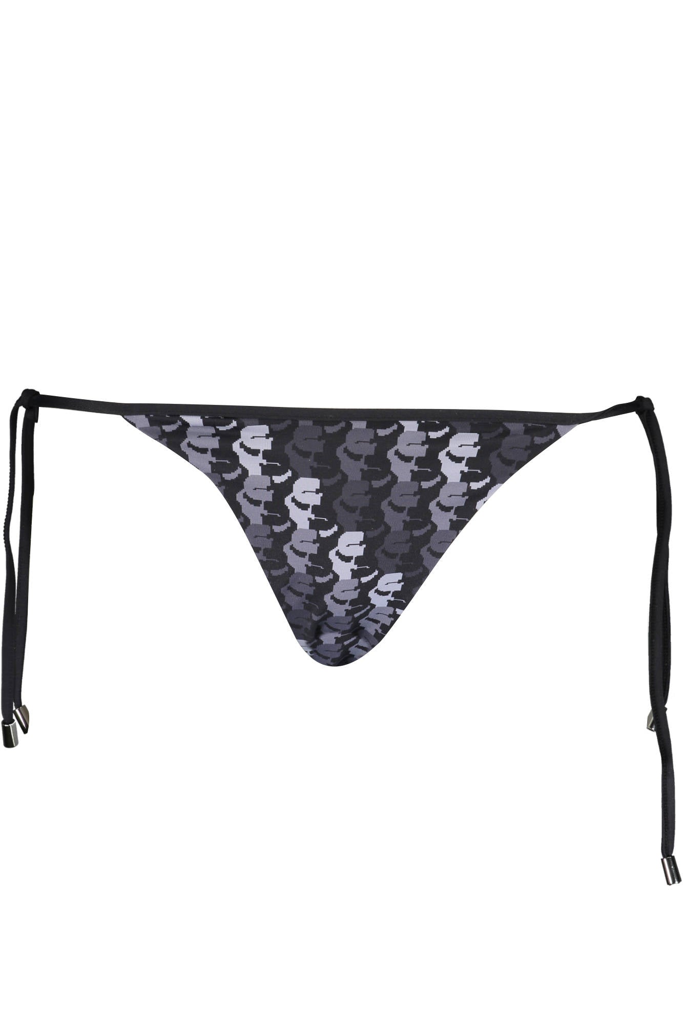 KL21WBT17_NERO_BLACK – Elegante Damen-Badehose in Schwarz mit Kontrastdetails und Bändern – Größe: XS – Farbe: Nero