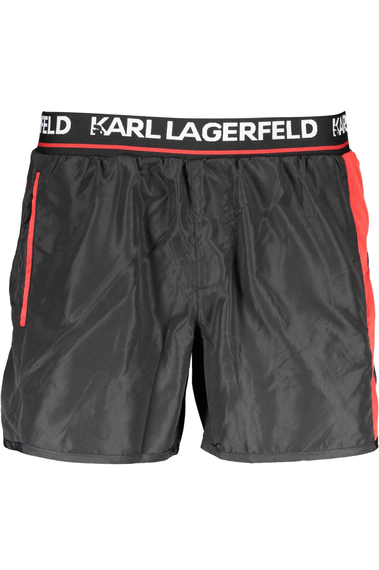 KL21MBS04_NERO_BLACK – Herren Bade-Boxershorts Schwarz mit Taschen & Elastischem Bund – Größe: S, M, L, XL – Farbe: Nero