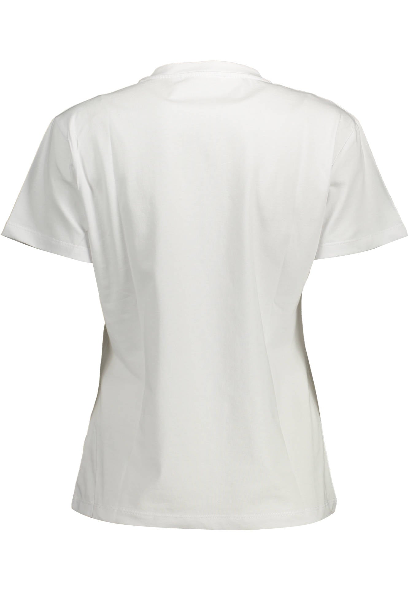 CUNARR_BIANCO_60001 – Weißes Damen T-Shirt mit Rundhalsausschnitt und Applikationen – Größe: S, L, 2XL – Farbe: Bianco
