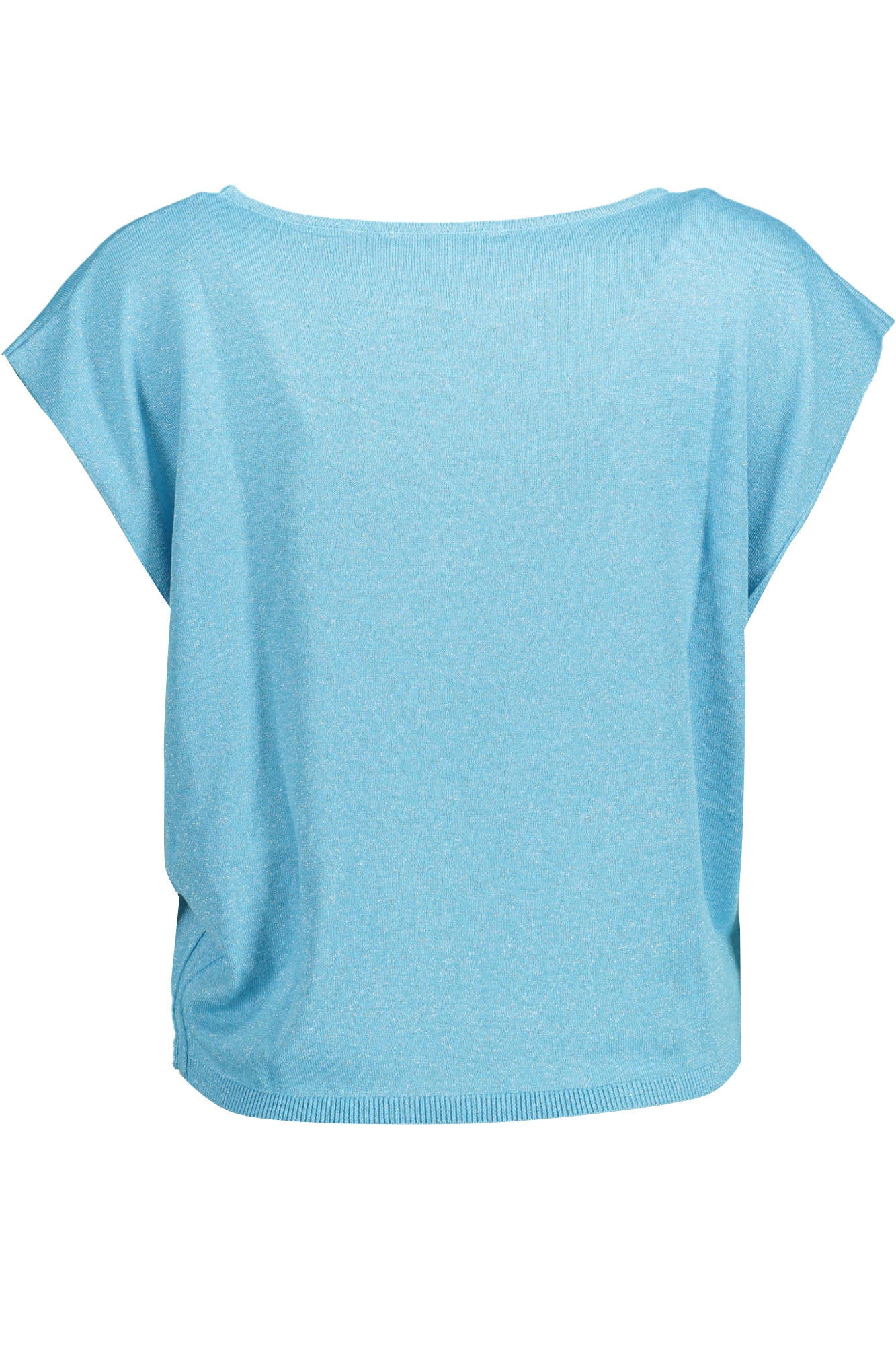 GIULIA_AZZURRO_70006 – Ärmelloses Damen-T-Shirt in Blau mit U-Boot-Ausschnitt & Logo – Größe: XS, S, M, XL – Farbe: Azzurro