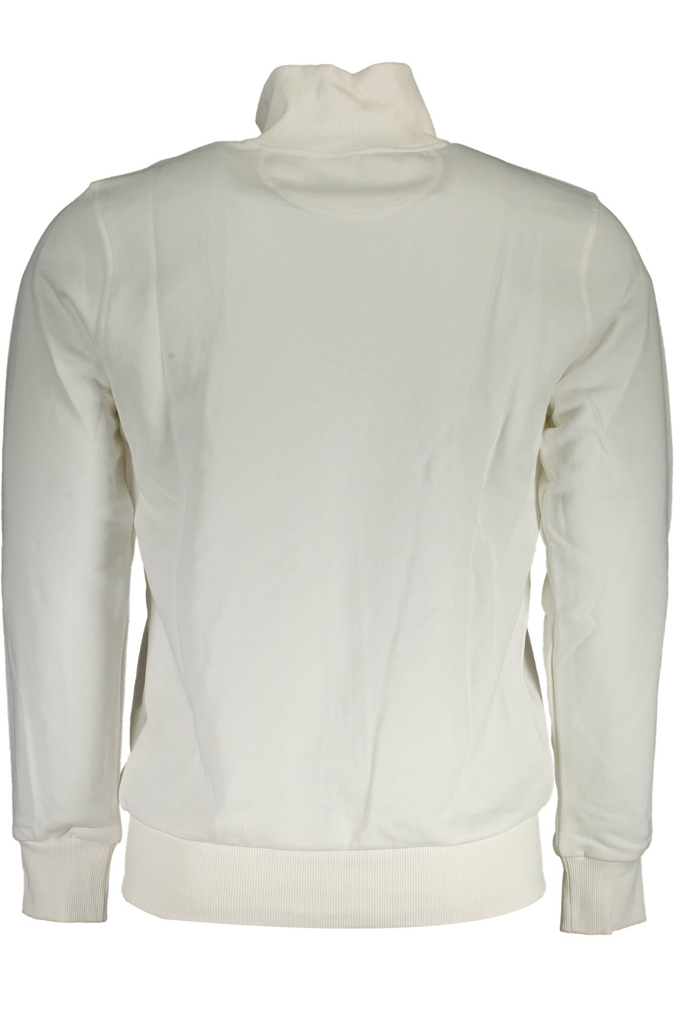 XMF005-FP548_BIANCO_00002 – Herren Sweatshirt weiß - Fleece, Reißverschluss & Stickerei – Größe: M, L, XL, 2XL, 3XL – Farbe: Bianco