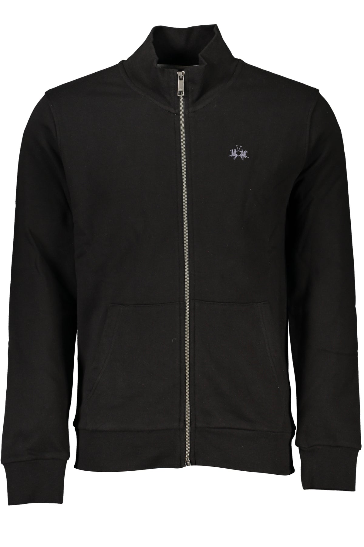 XMF012FP564_NE09999 – Herren-Schwarz-Sweatshirt mit Reißverschluss & Stickerei - Regular Fit – Größe: S, M, L, XL, 2XL, 3XL – Farbe: Nero