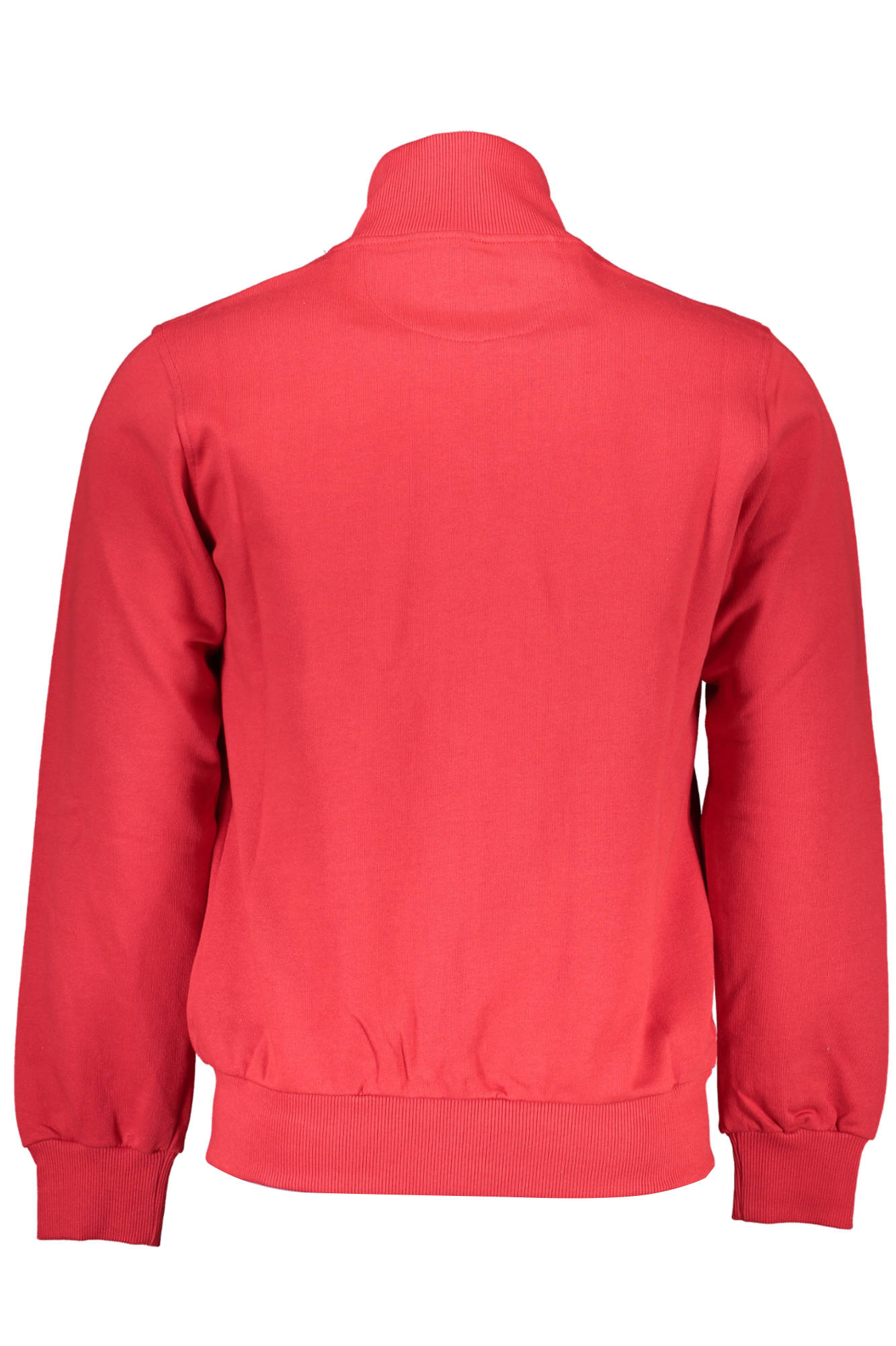 XMF005-FP059_ROSSO_06084 – Herren-Sweatshirt Rot mit Reißverschluss & Stickerei - Fleece Komfort – Größe: M, L, XL – Farbe: Rosso