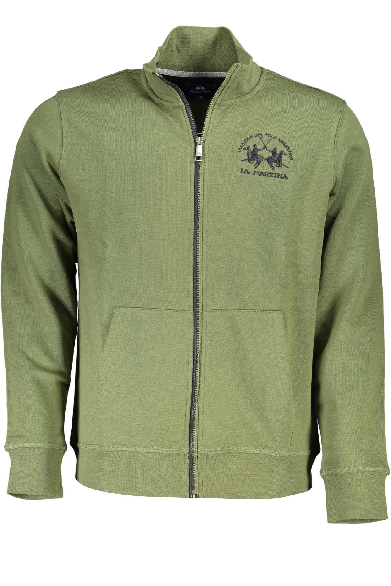 WMF006FP548_VE03067 – Herren-Sweatshirt Grün Regular Fit mit Reißverschluss und Stickerei – Größe: 2XL, M – Farbe: Verde