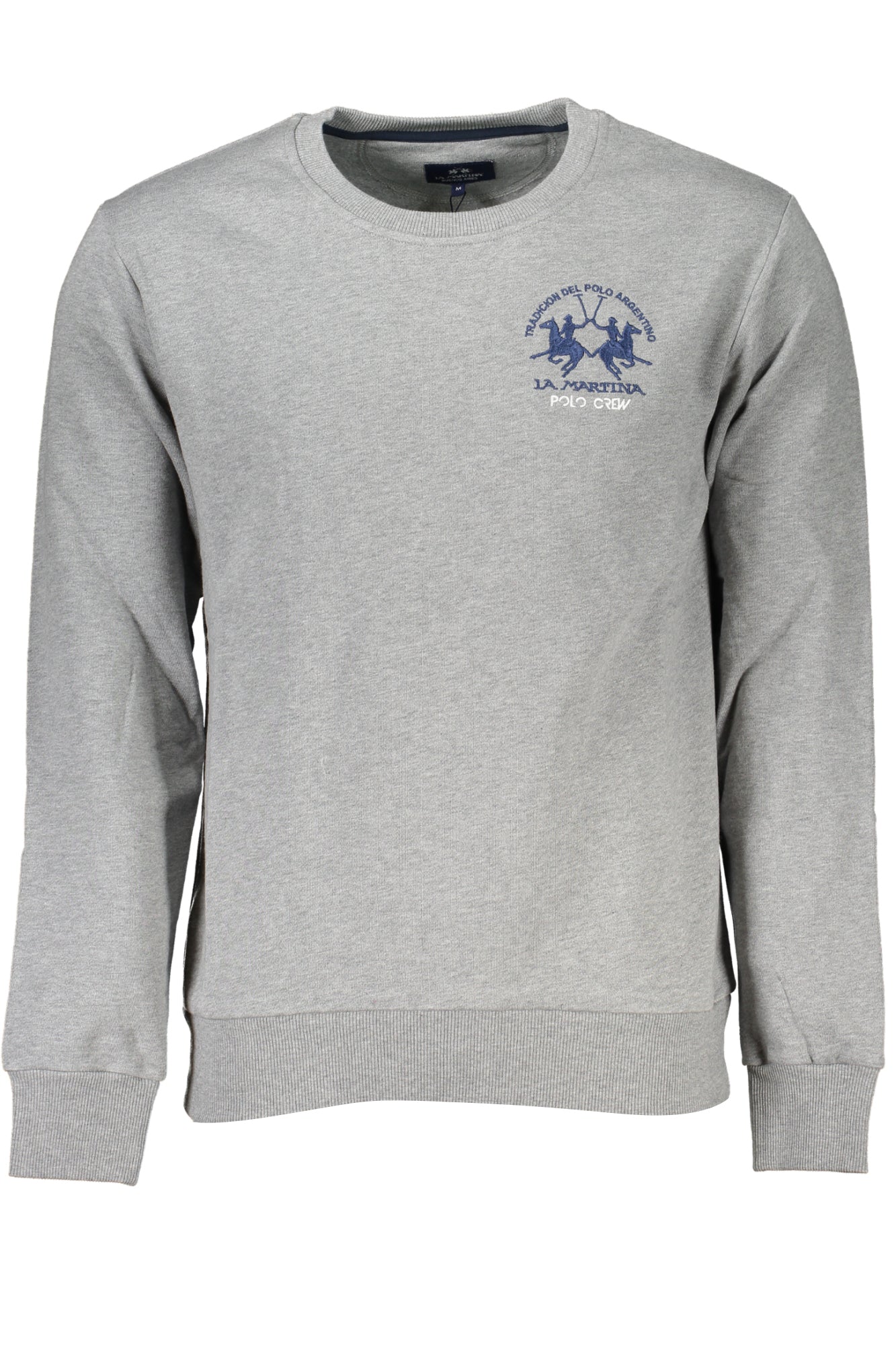 XMF011FP564_GR01002 – Herren-Sweatshirt Grau ohne Reißverschluss – Regular Fit mit Stickerei – Größe: S, M, L, XL, 2XL, 3XL – Farbe: Grigio