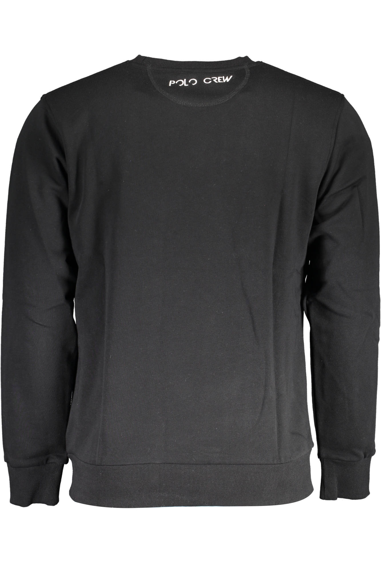 XMF004-FP548_NERO_09999 – Herren Pullover Schwarz - Langarm, Rundhals & Stickerei Details – Größe: S, M, L, XL, 2XL, 3XL – Farbe: Nero
