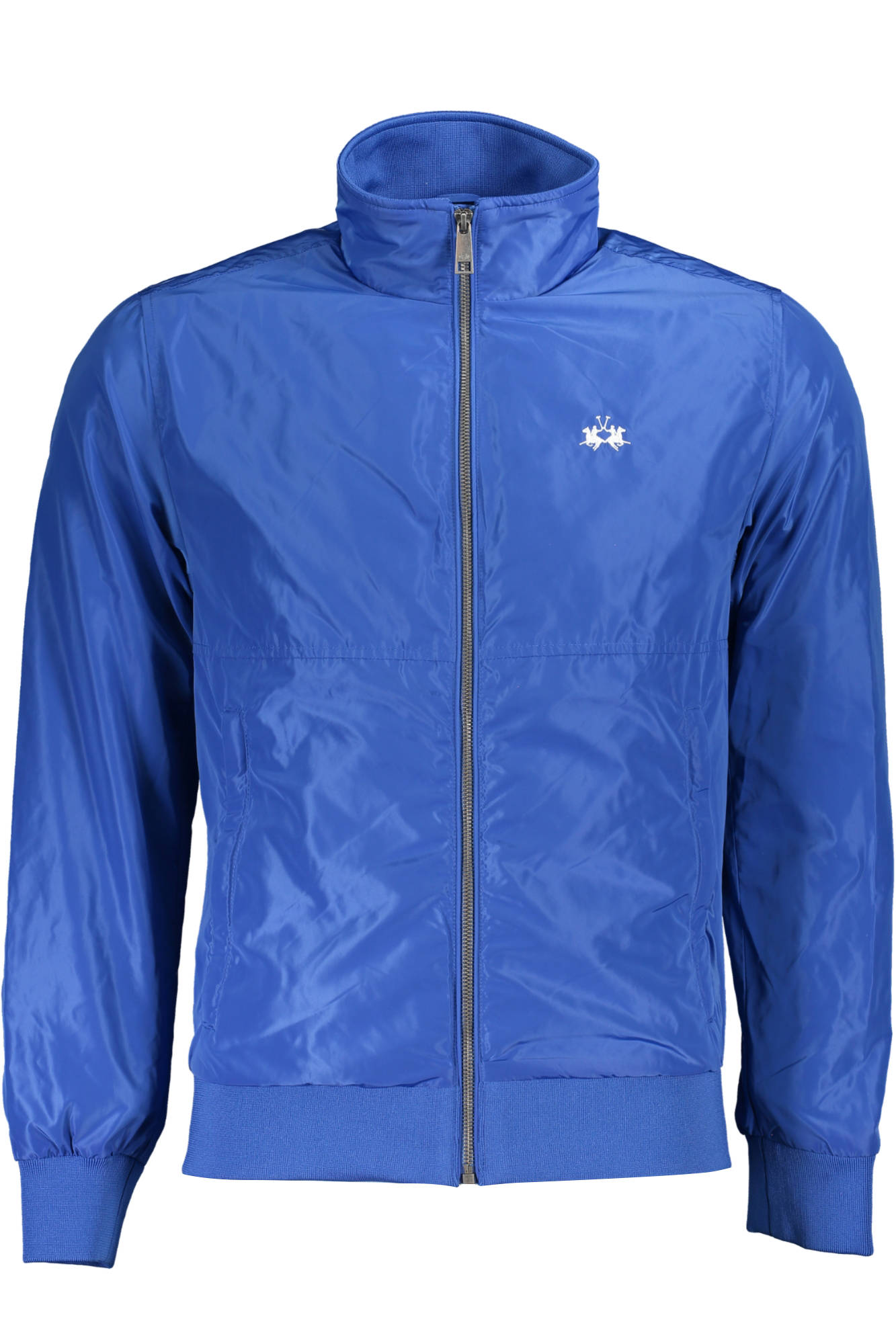 XMO302-PA004_BLU_07105 – Herrenjacke Blau: Stilvolle Langarmjacke mit Stickerei & Reißverschluss – Größe: S, M, L, XL, 2XL, 3XL – Farbe: Blu