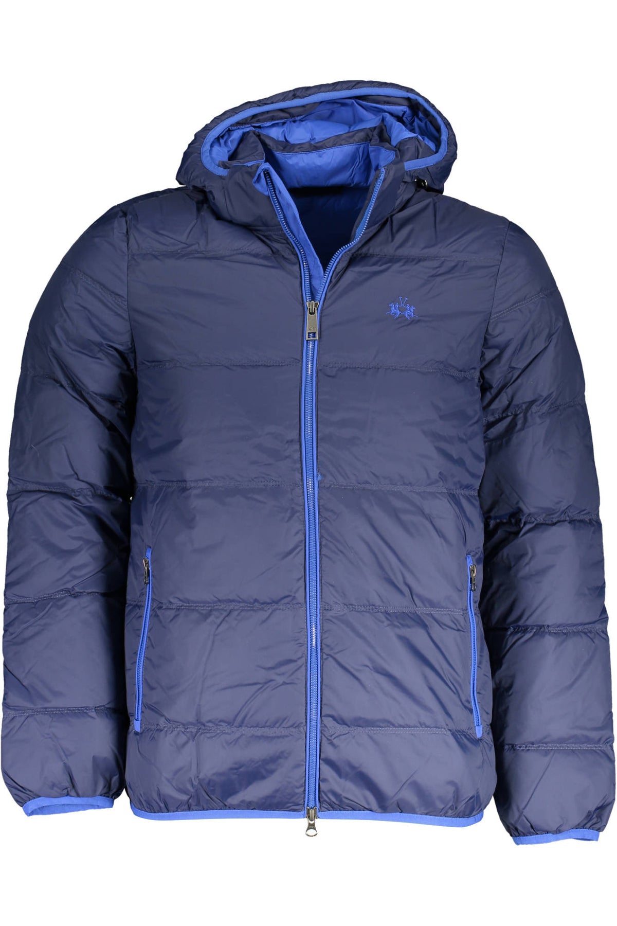 XMO011-PA012_BLU_07017 – Herrenjacke Blau: Abnehmbare Kapuze & Stickerei, Vielseitig Elegant – Größe: S, M, L, XL, 2XL – Farbe: Blu