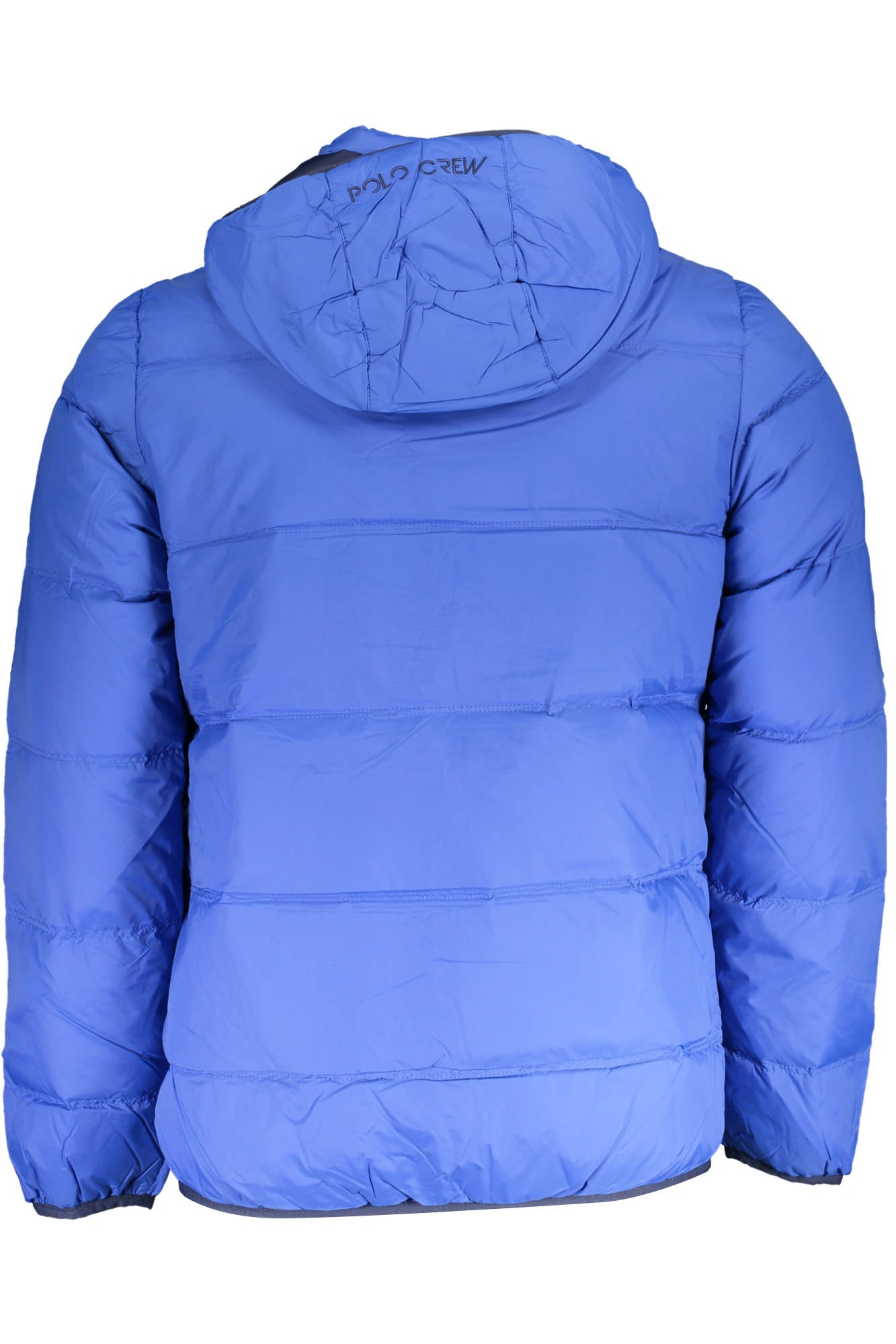 XMO011-PA012_BLU_07065 – Blaue Herrenjacke mit abnehmbarer Kapuze und Stickerei - stilvoll! – Größe: L, XL, 2XL – Farbe: Blu