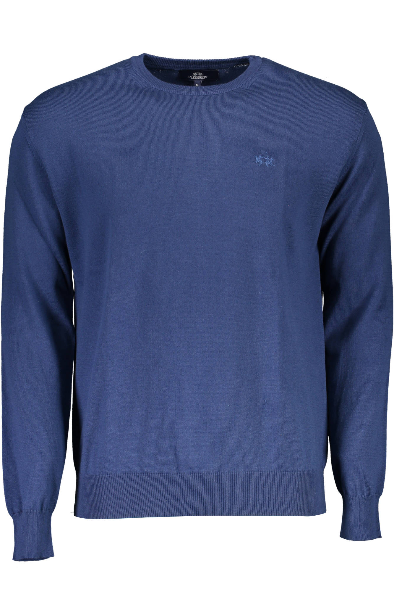 XMS006-XC006_BLU_07017 – Elegantes Herrenhemd Blau mit Stickerei und Rundhalsausschnitt – Größe: S, M, L, XL, 2XL – Farbe: Blu