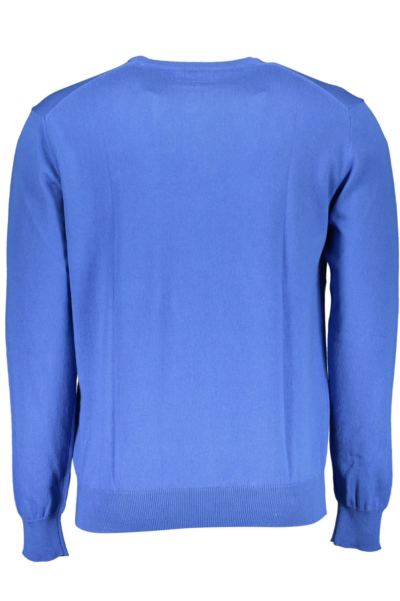 XMS006-XC006_BLU_07105 – Eleganter Herrenpullover Blau - Langarm mit Stickerei und Logo – Größe: S, M, L, XL, 2XL – Farbe: Blu