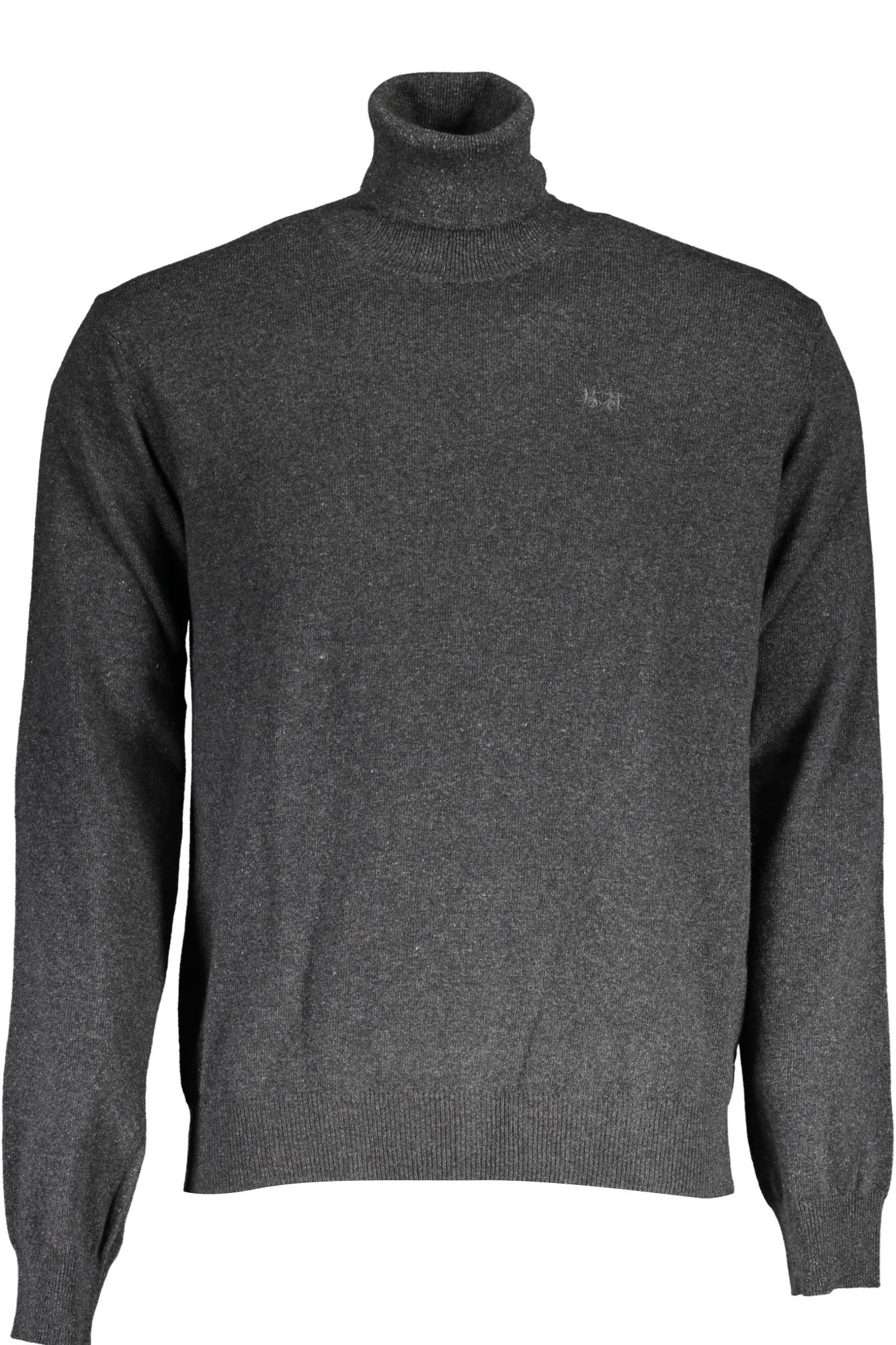 XMS005-YW084_GRIGIO_01049 – Grauer Rollkragenpullover mit Stickerei und Logo für Herren – Größe: L, XL, 2XL, M – Farbe: Grigio