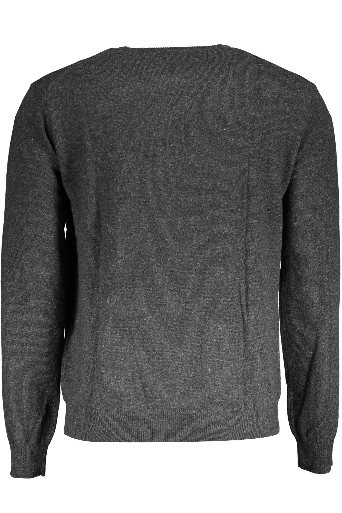 XMS004-YW084_GRIGIO_01049 – Eleganter Herren-Pullover Grau mit Stickerei und Logo-Details – Größe: S, M, L, XL, 2XL, 3XL – Farbe: Grigio
