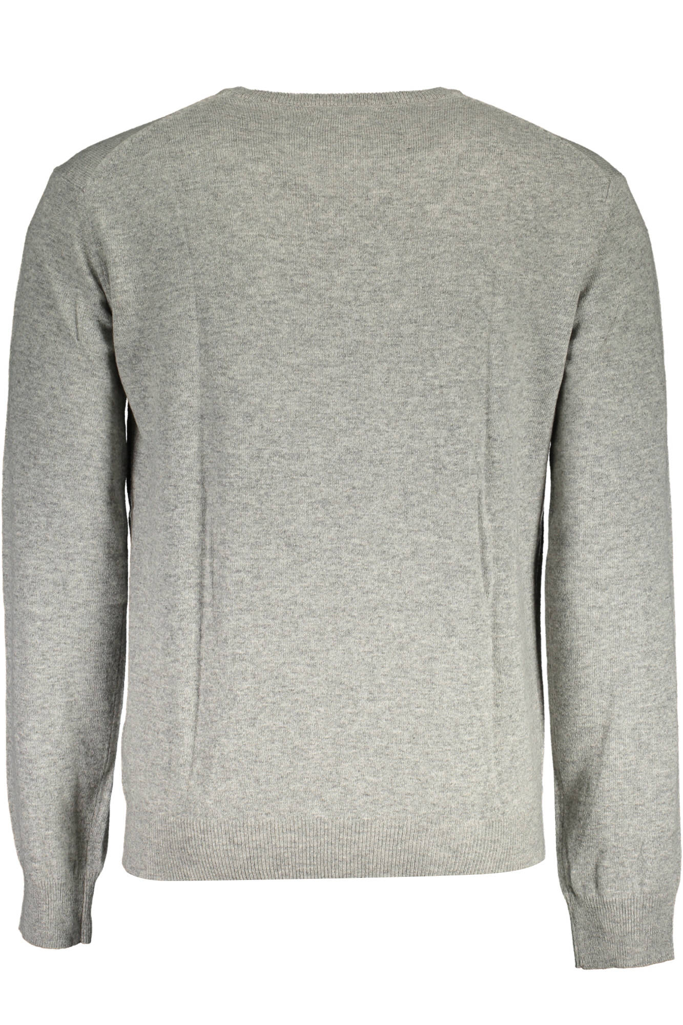 XMS001-YW084_GRIGIO_01002 – Herren-Pullover Grau - V-Ausschnitt, Regular Fit, Stickerei, Logo – Größe: S, L, XL, 2XL – Farbe: Grigio