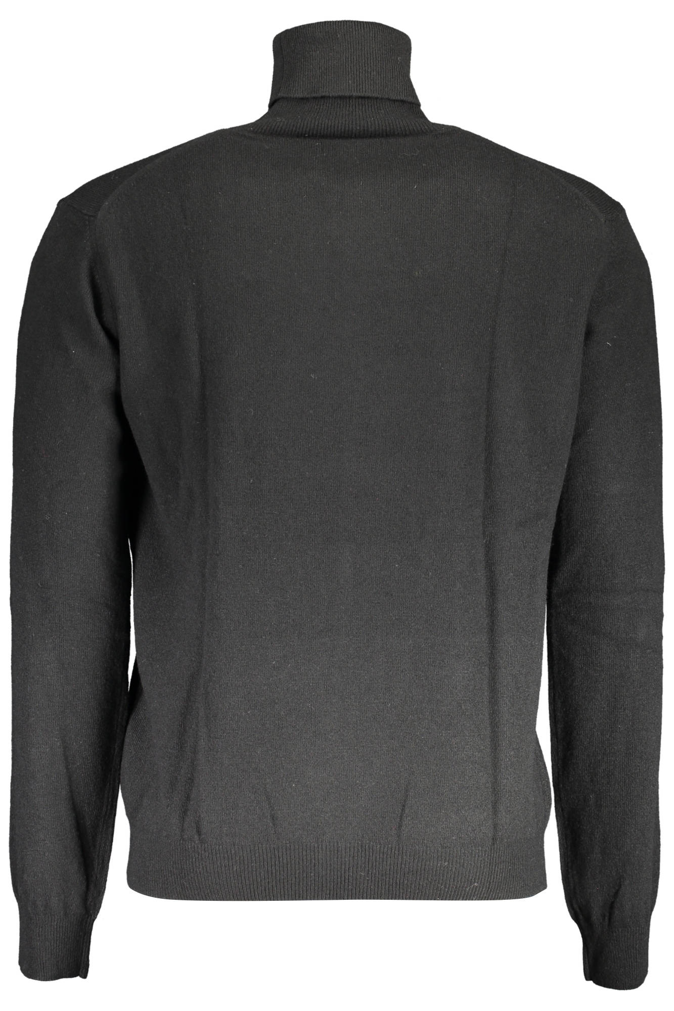 XMS005-YW084_NERO_09999 – Eleganter Herren-Rollkragenpullover in Schwarz mit Stickerei-Details – Größe: L, XL, 2XL – Farbe: Nero