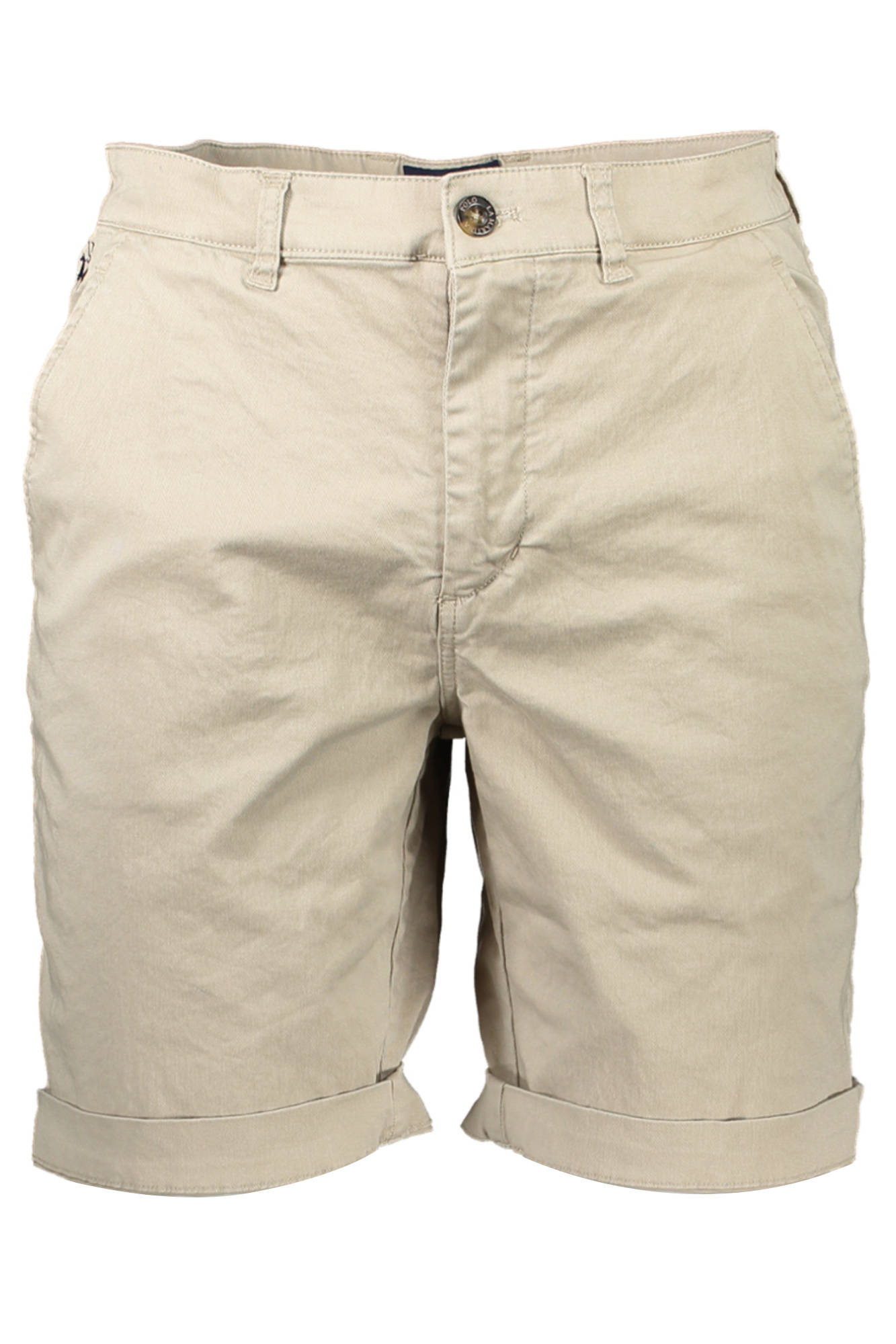 XMB004-TW454_BEIGE_04033 – Herren Bermuda Hose Beige - Slim Fit mit Stickerei und Logo – Größe: 31 – Farbe: Beige
