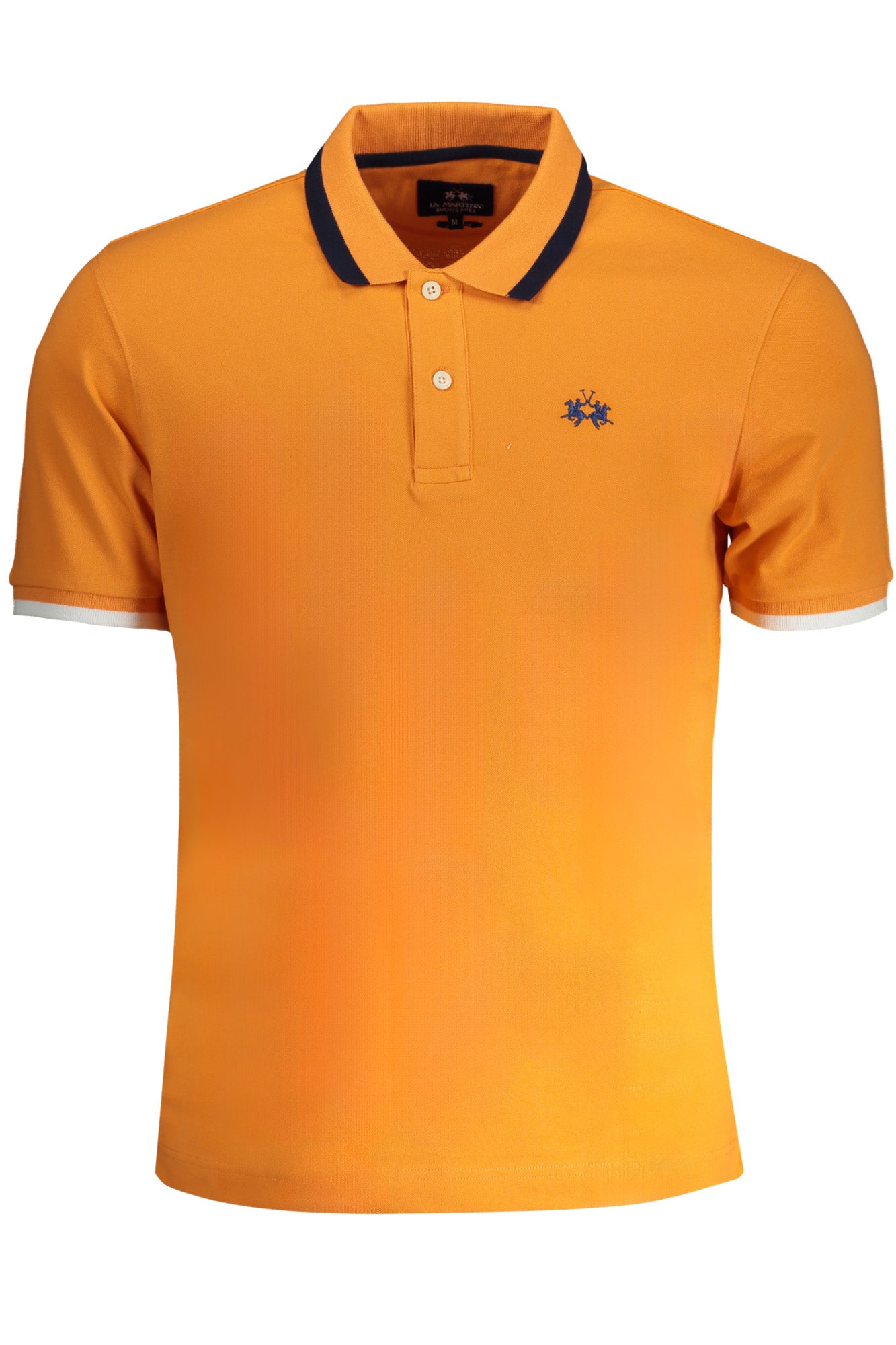 YMP006PK001_AR02163 – Herren Slim Fit Poloshirt in Orange mit Stickerei und Kontrastdetails – Größe: S, M, L, XL, 2XL, 3XL – Farbe: Arancione