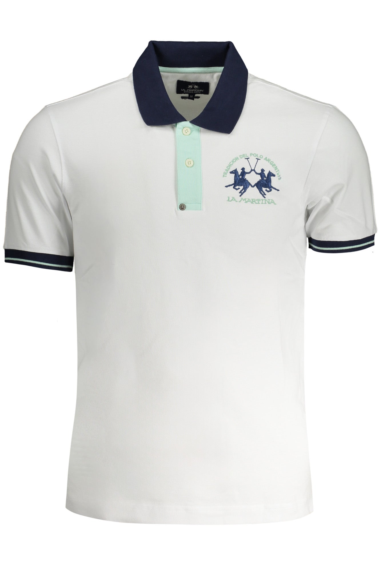 YMP005PK001_BI00001 – Elegantes Herren Kurzarm-Poloshirt in Weiß - Slim Fit mit Stickerei – Größe: S, M, L, XL, 2XL – Farbe: Bianco