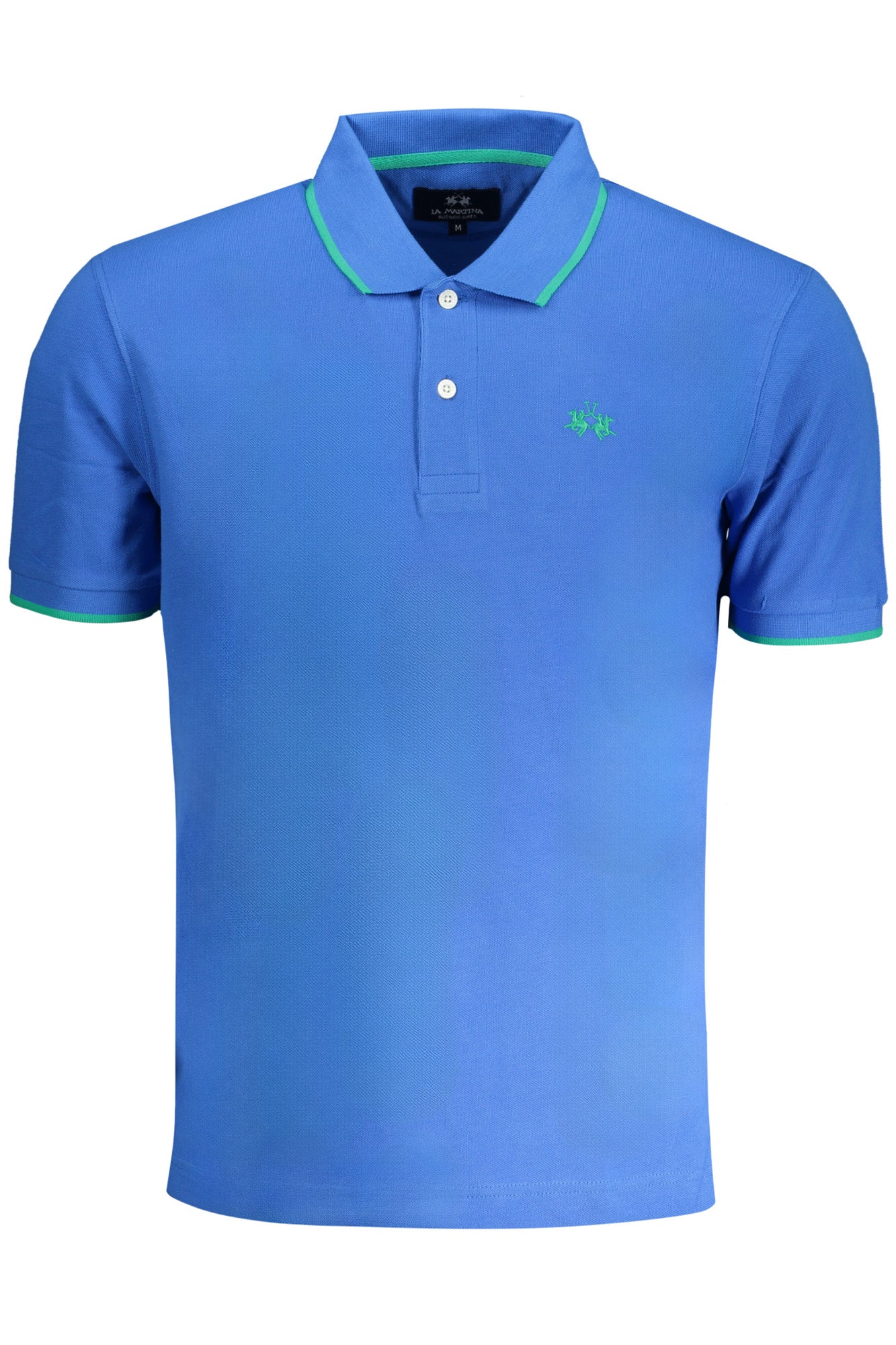 BPMP04PK031_BL07205 – Blaues Herren-Kurzarm-Poloshirt: Stilvolle Details und Stickerei – Größe: S, M, L, XL, 2XL, 3XL – Farbe: Blu