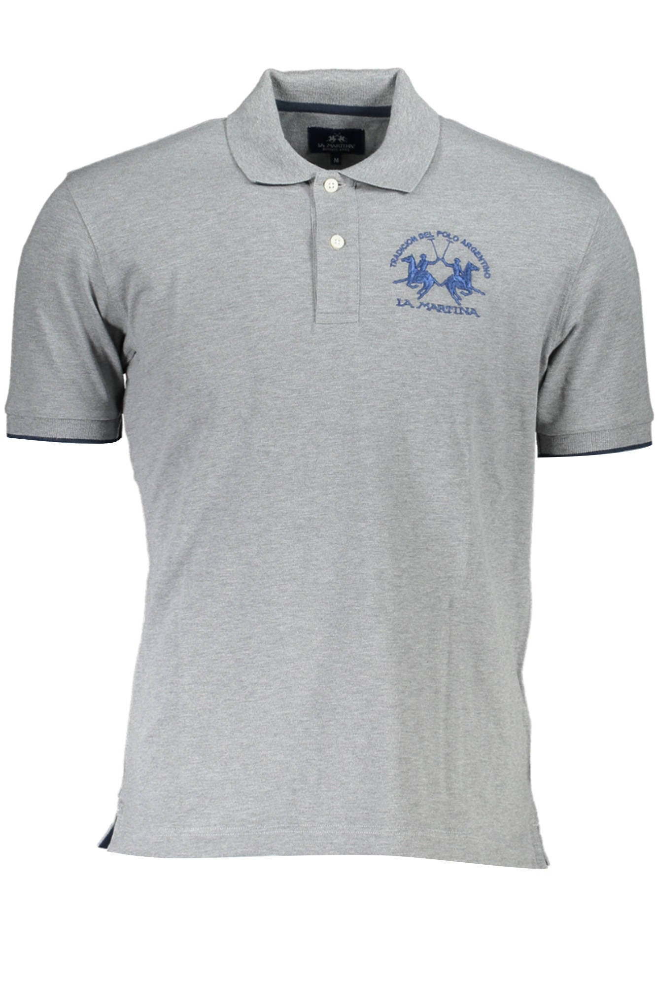 CCMP01PK001_4812400_GRIGIO0100 – Graues Herren Kurzarm-Poloshirt mit Stickerei & Kontrastdetails – Größe: S – Farbe: Grigio