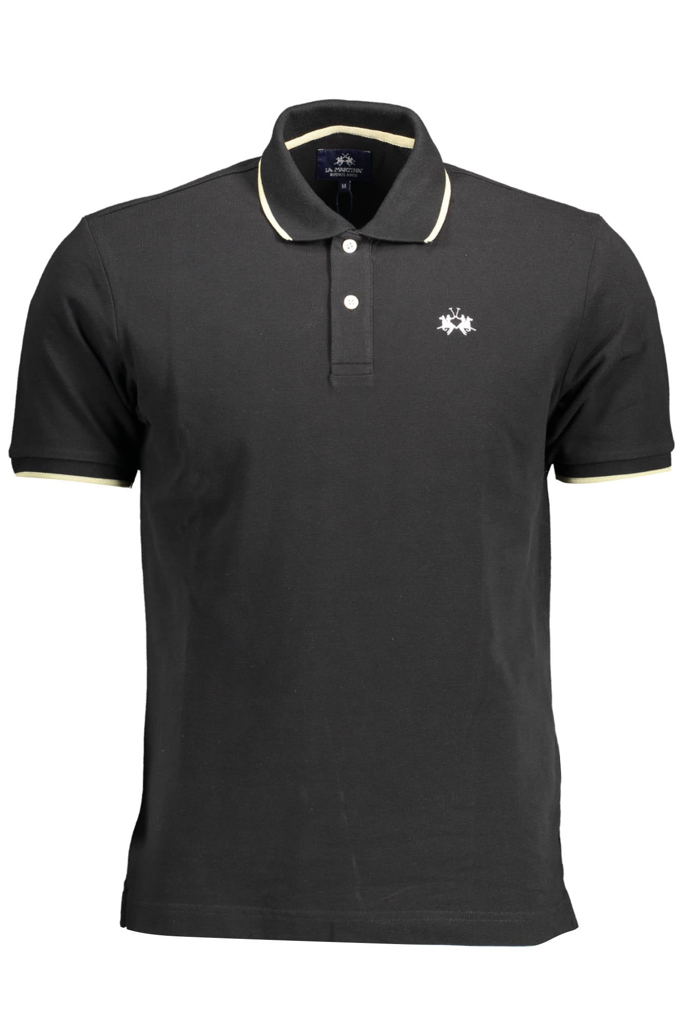 BPMP04-PK031_NERO_09999 – Herren Kurzarm-Polo Schwarz - Regular Fit, Stickerei, Kontrastdetails – Größe: M, L, XL, 2XL, 3XL – Farbe: Nero
