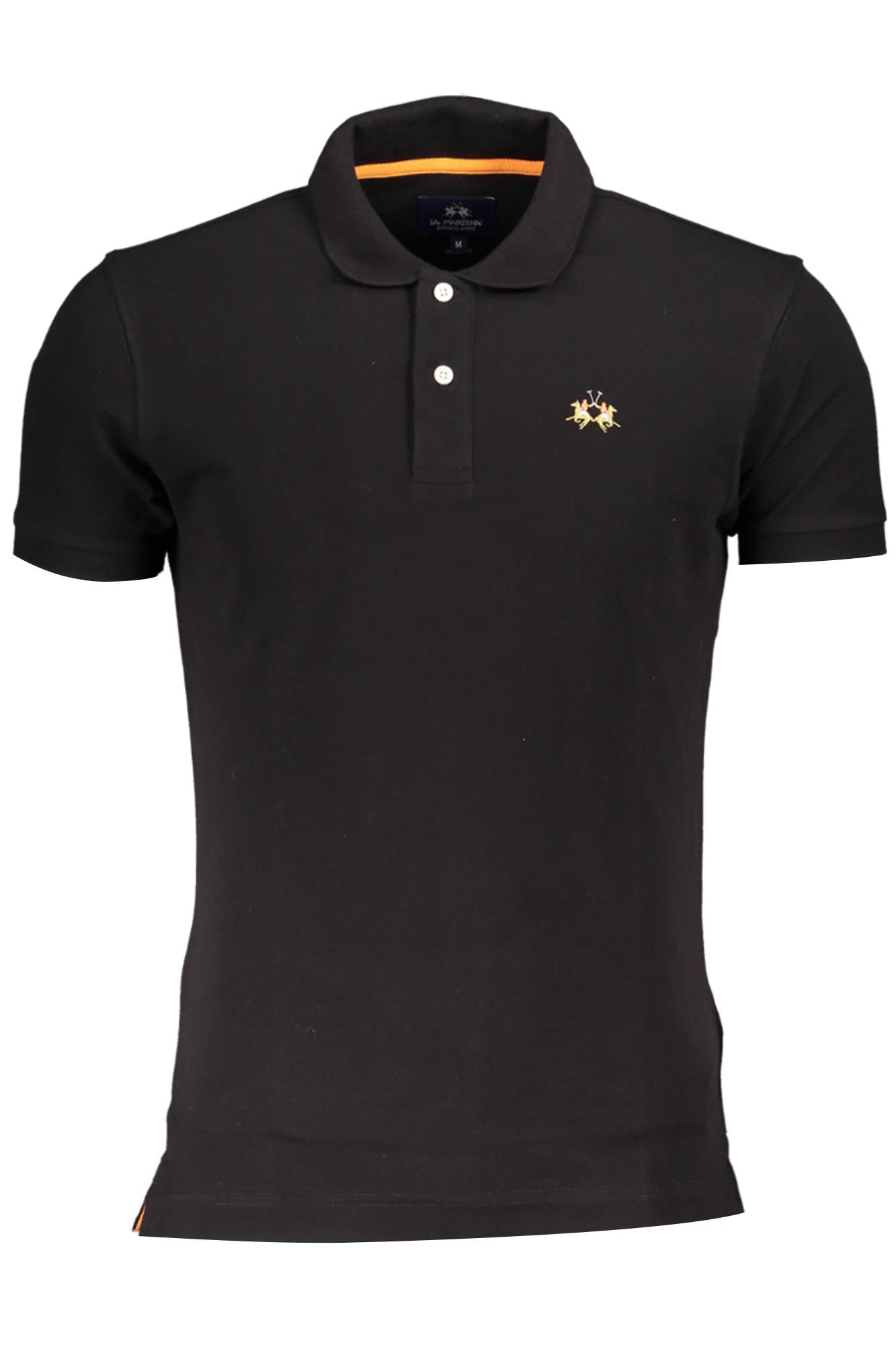 CCMP02PK001_BA60876_NERO09999 – Elegantes Herren Kurzarm Poloshirt in Schwarz mit Stickerei und Details – Größe: S, 4XL – Farbe: Nero