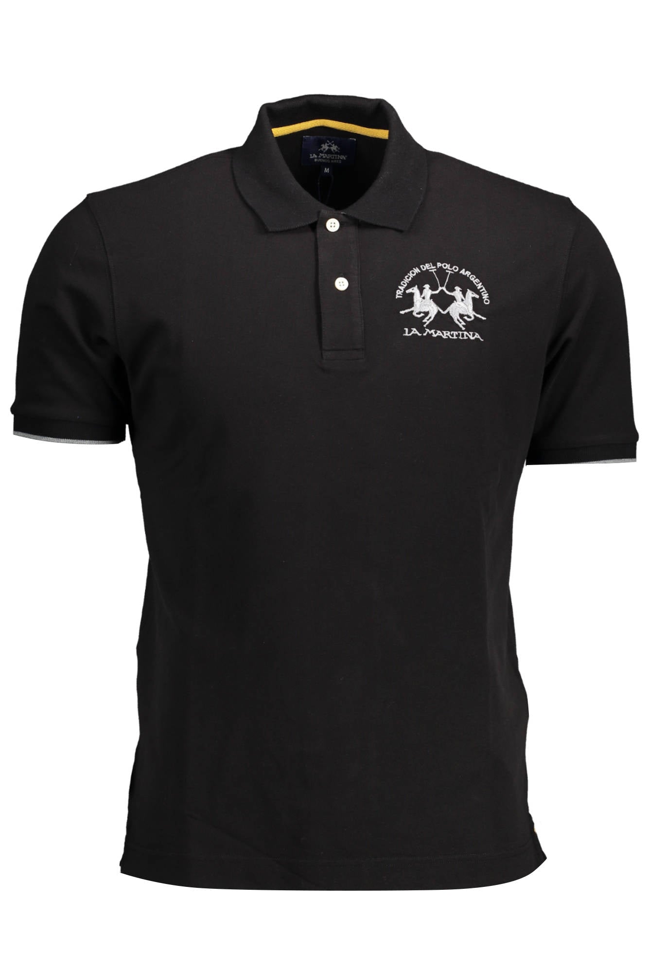 CCMP01PK001_29ACBB9_NERO09999 – Herren Poloshirt Schwarz - Regular Fit mit Stickerei & Kontrastdetails – Größe: S – Farbe: Nero