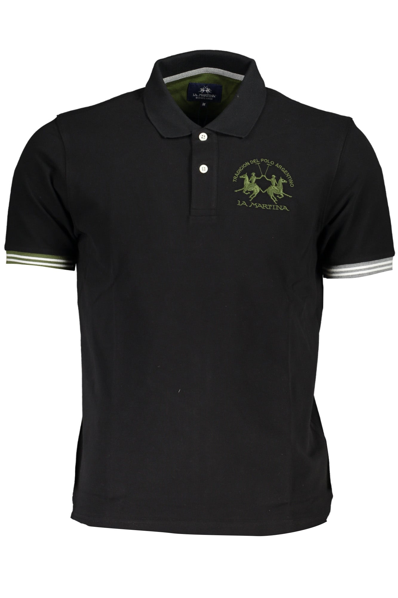WMP009PK001_NE09999 – Herren Schwarz Polo Kurzarm - Regular Fit, Kontrastdetails & Stickerei – Größe: XL – Farbe: Nero