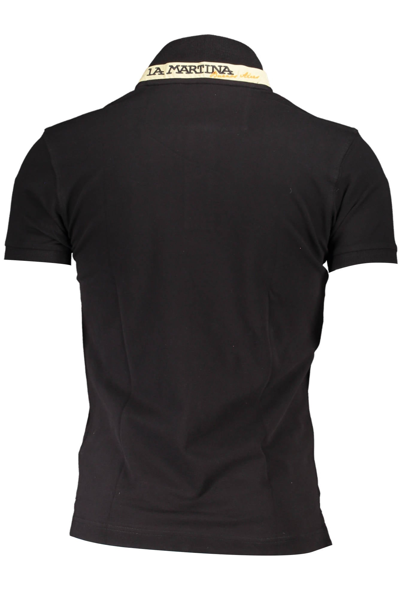 CCMP02PK001_BA60876_NERO09999 – Elegantes Herren Kurzarm Poloshirt in Schwarz mit Stickerei und Details – Größe: S, 4XL – Farbe: Nero