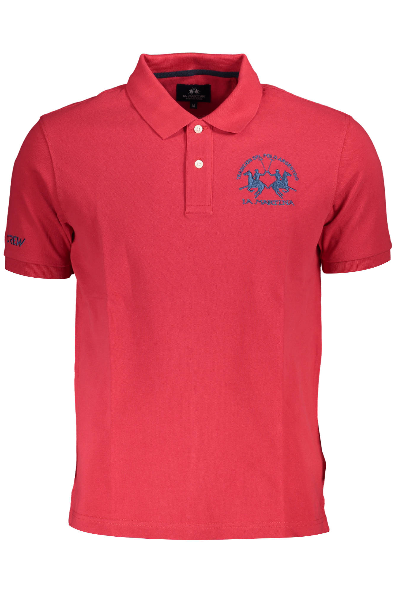 XMP003-PK031_ROSSO_06005 – Elegantes rotes Herren-Kurzarmhemd mit Stickerei und Logo-Details – Größe: M, XL – Farbe: Rosso