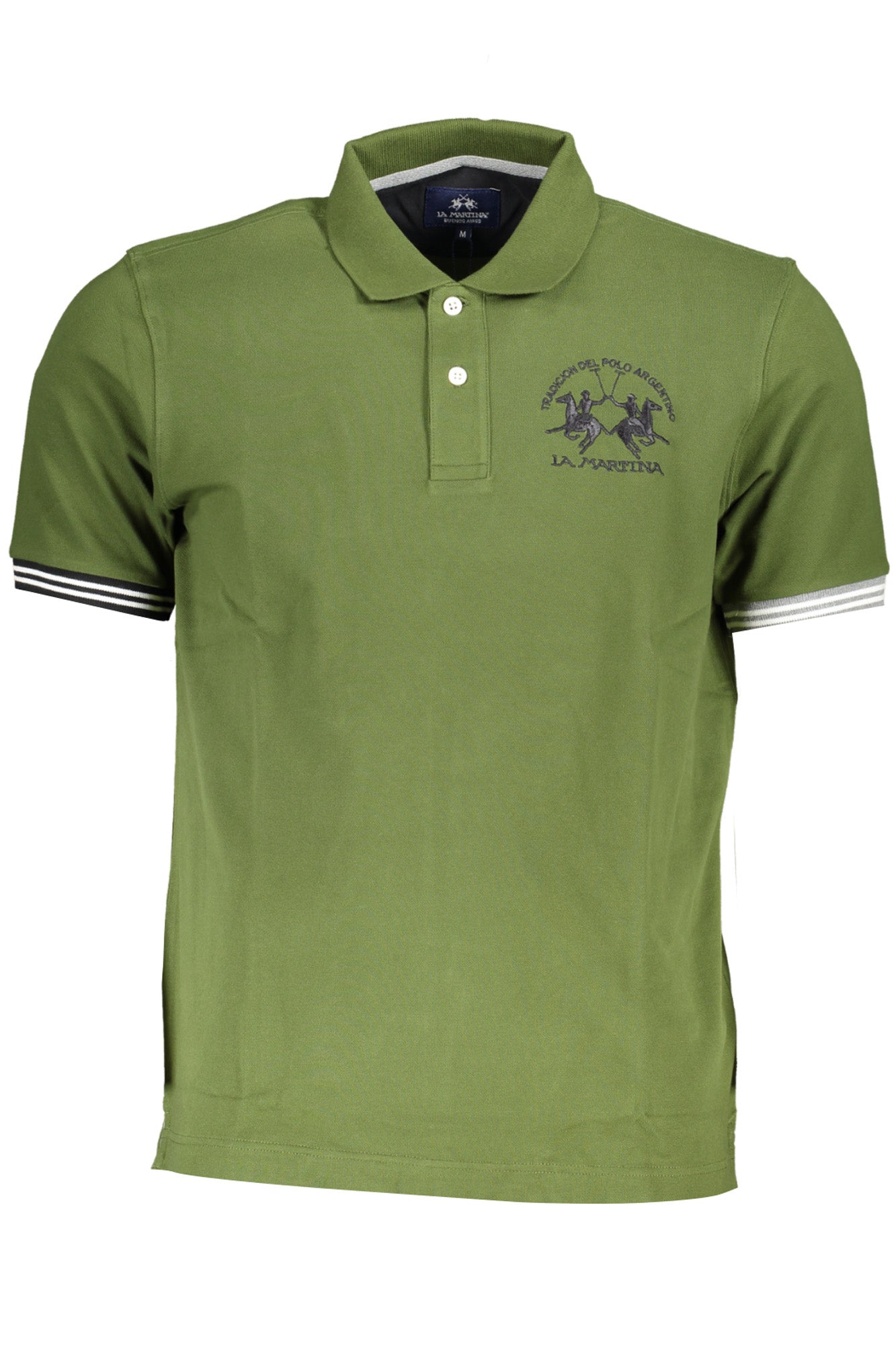 WMP009PK001_VE03067 – Herren Kurzarm-Polo in Grün mit Stickerei und Kontrastdetails – Größe: S, L, XL – Farbe: Verde