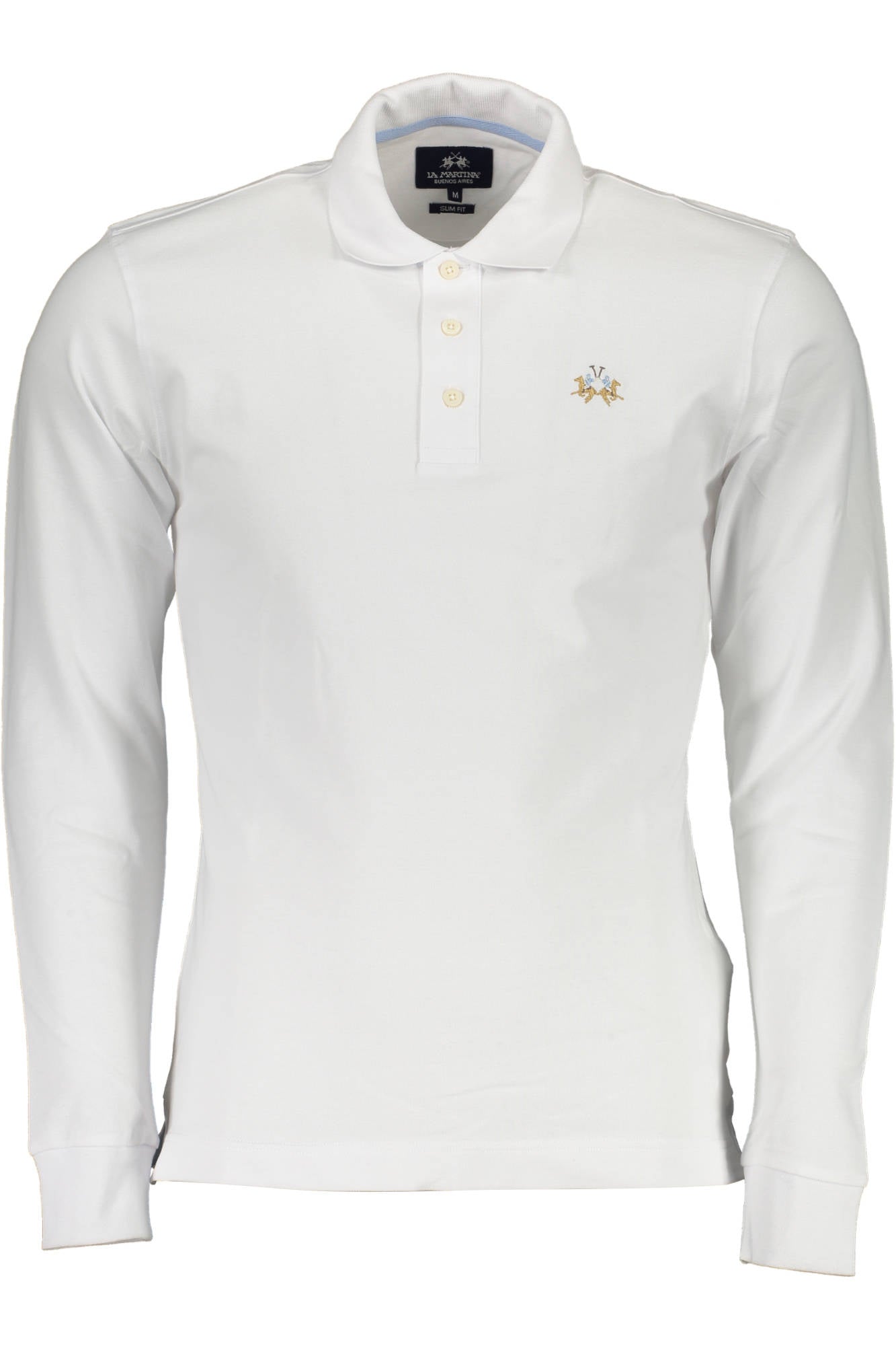 CCMP04-PK001_BIANCO_00001 – Elegantes Herren Langarm-Poloshirt in Weiß mit Stickerei-Details – Größe: M, L, XL, 2XL, 3XL – Farbe: Bianco