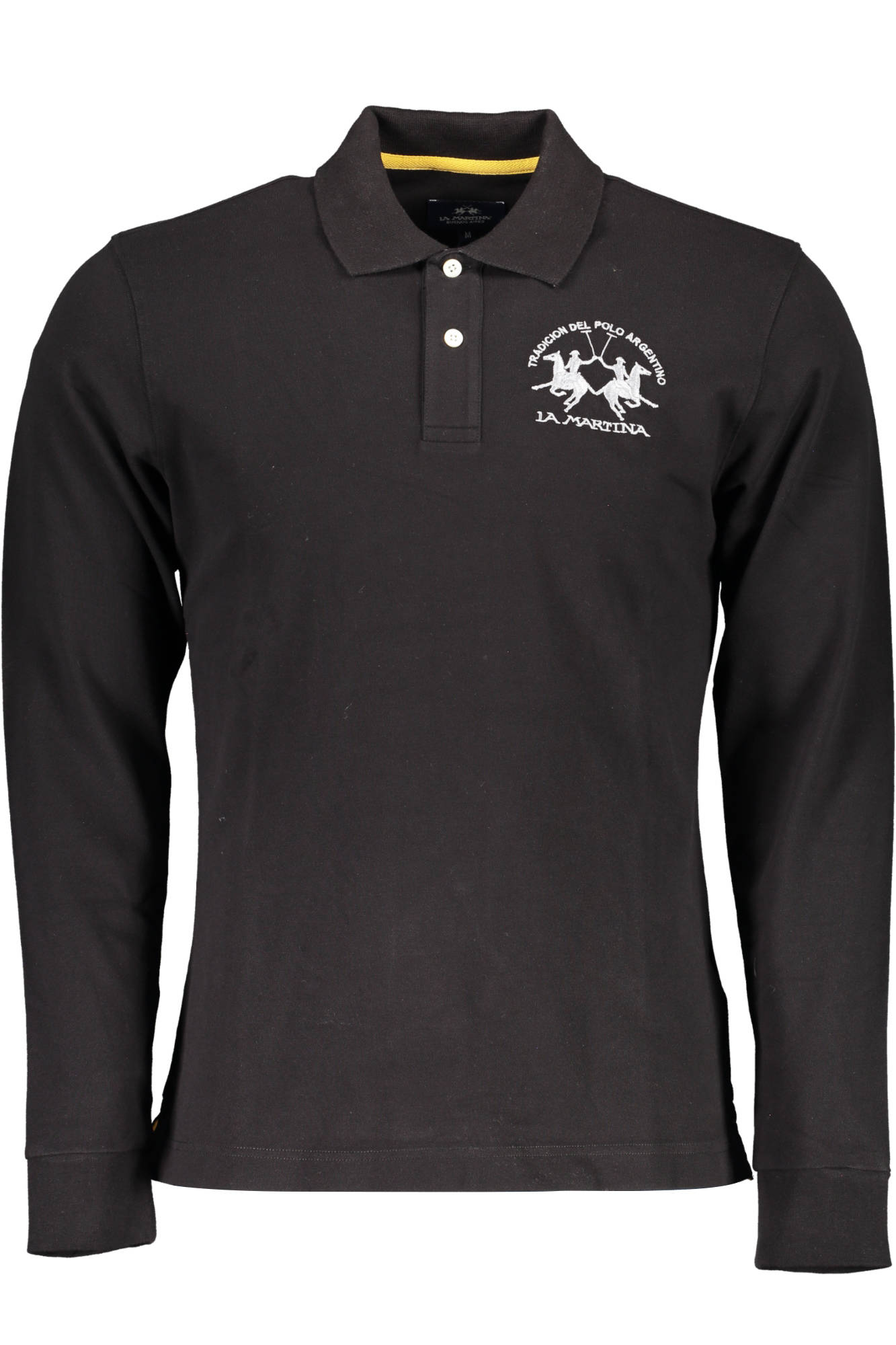 CCMP03-PK001_NERO_09999 – Herren Langarm-Poloshirt in Schwarz - Regular Fit mit Stickerei – Größe: M, L, XL, 2XL – Farbe: Nero