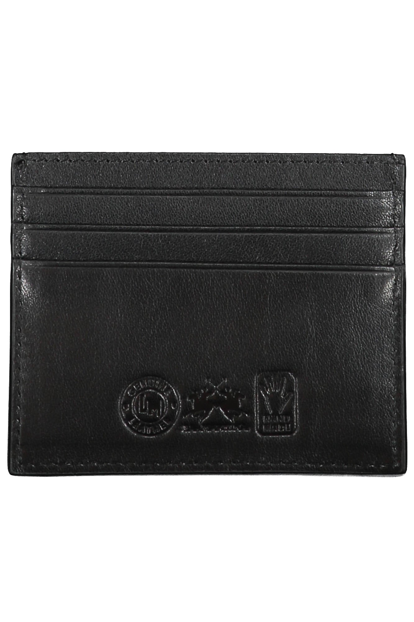 LMPU00481M_NERO_BLACK – Elegantes Herrenportemonnaie in Schwarz mit zentralem Fach und Logo – Größe: UNI – Farbe: Nero