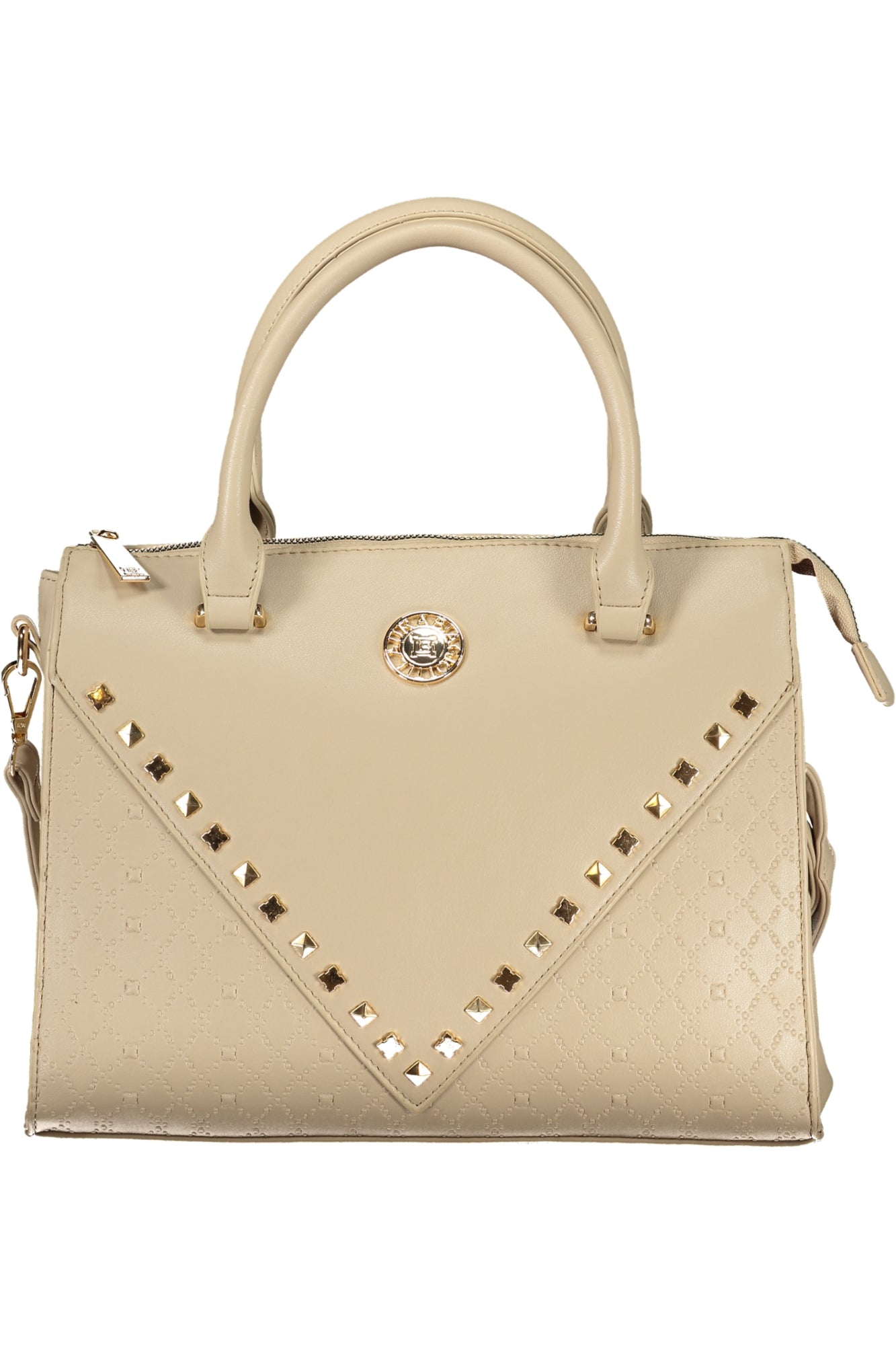 LB25W-112-1_BENATURA – Elegante Damen Handtasche Beige mit Schultergurt und Kontrastdetails – Größe: UNI – Farbe: Beige