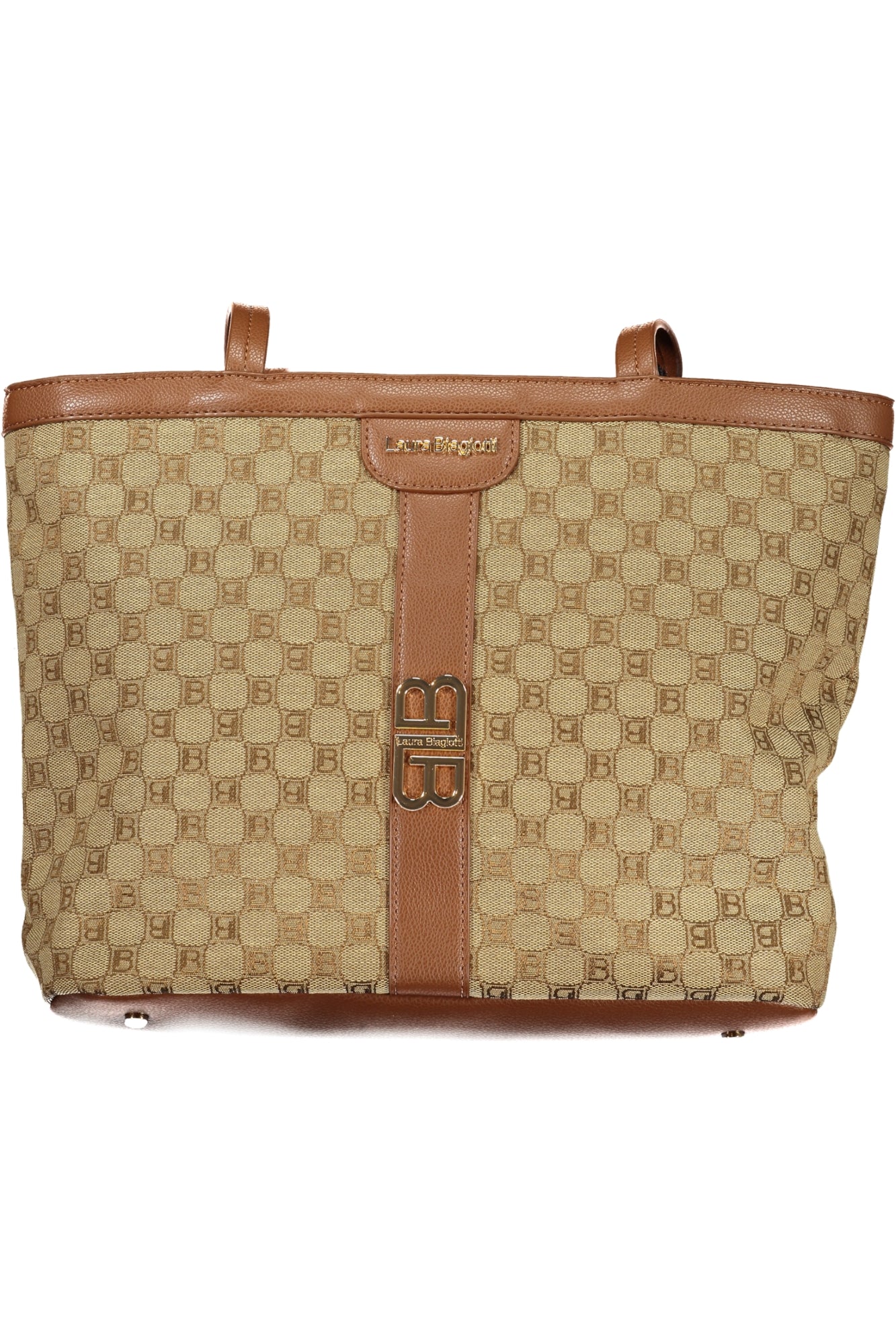 LB25W-255-2_BETABACC – Elegante Damen Schultertasche beige mit Kontrastdetails & Reißverschluss – Größe: UNI – Farbe: Beige