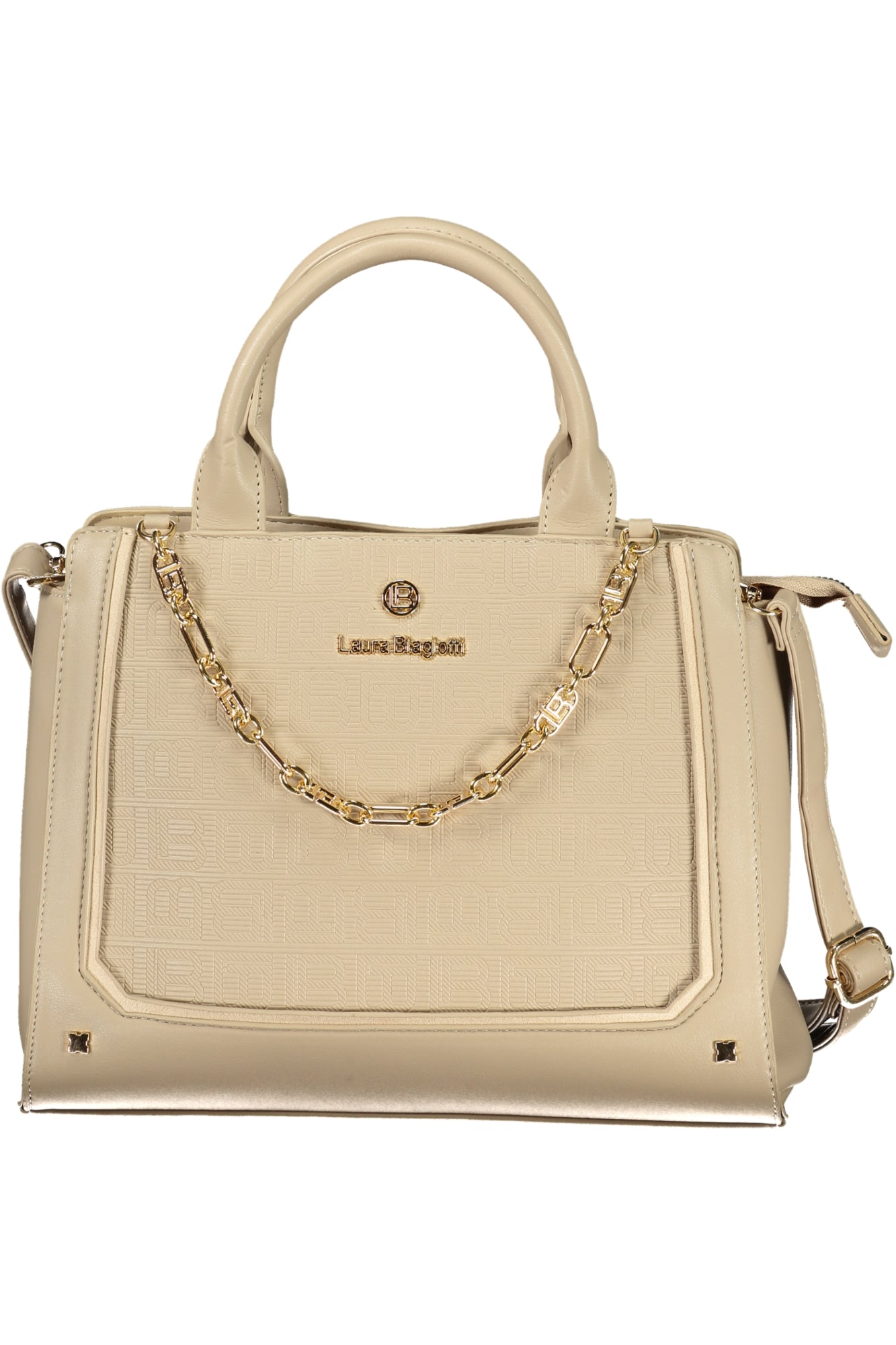LB25W-106-1_BETERRA – Beige Damen-Handtasche mit verstellbarem Trageriemen und Innenfächern – Größe: UNI – Farbe: Beige
