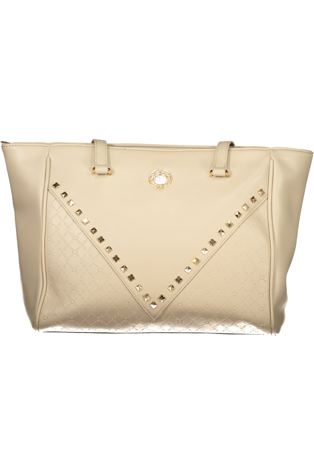 LB25W-112-2_BENATURA – Stylische beige Handtasche mit Fächern und Schutzfüßen für Damen – Größe: UNI – Farbe: Beige