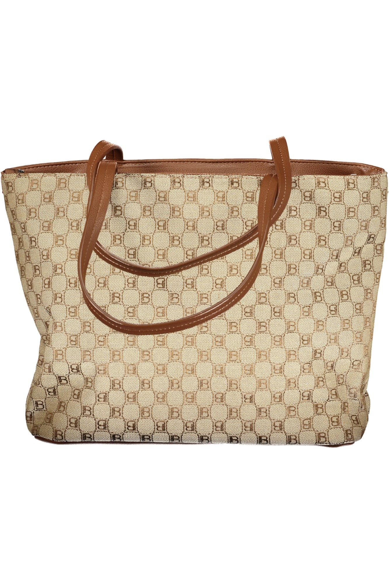 LB25W-255-2_BETABACC – Elegante Damen Schultertasche beige mit Kontrastdetails & Reißverschluss – Größe: UNI – Farbe: Beige