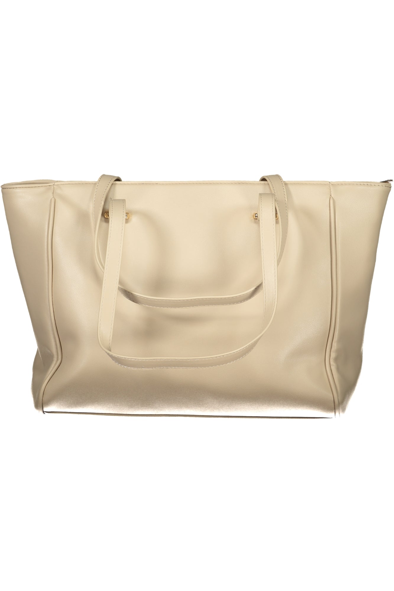 LB25W-112-2_BENATURA – Stylische beige Handtasche mit Fächern und Schutzfüßen für Damen – Größe: UNI – Farbe: Beige