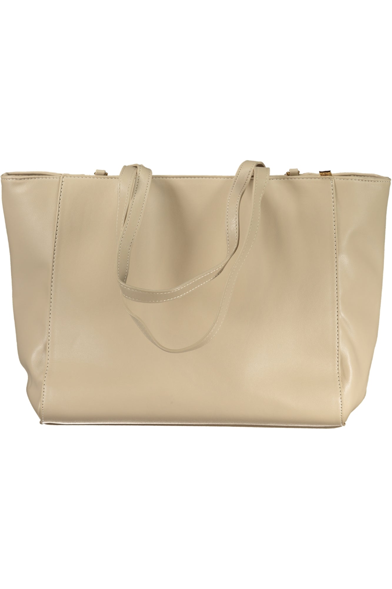LB25W-106-2_BETERRA – Zeitlose Eleganz: Beige Handtasche mit Kontrasten & Schutzfüßen – Größe: UNI – Farbe: Beige