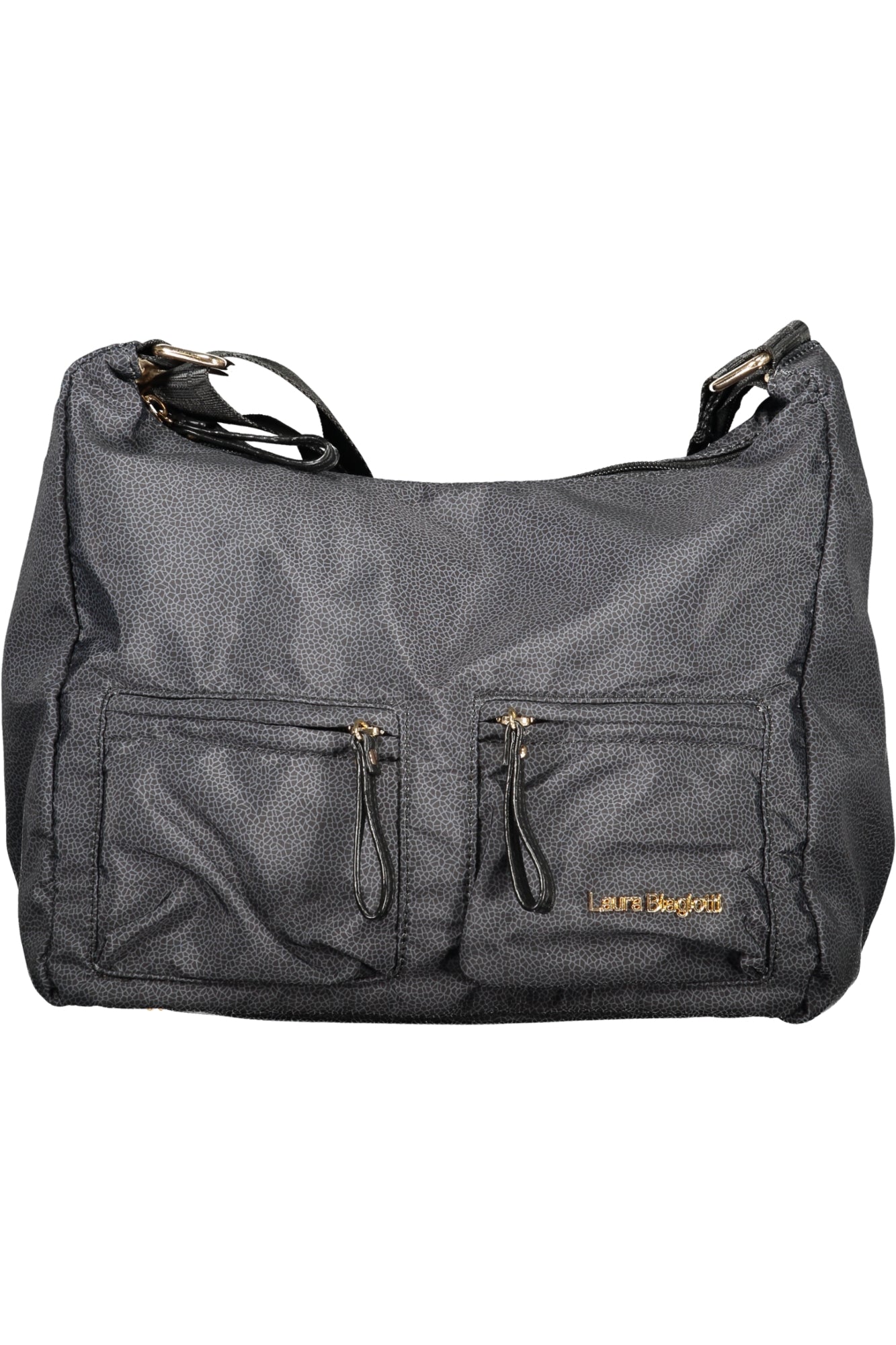 LB25W-101-1_NENERO – Elegante Damenhandtasche in Schwarz mit verstellbarem Riemen und Taschen – Größe: UNI – Farbe: Nero