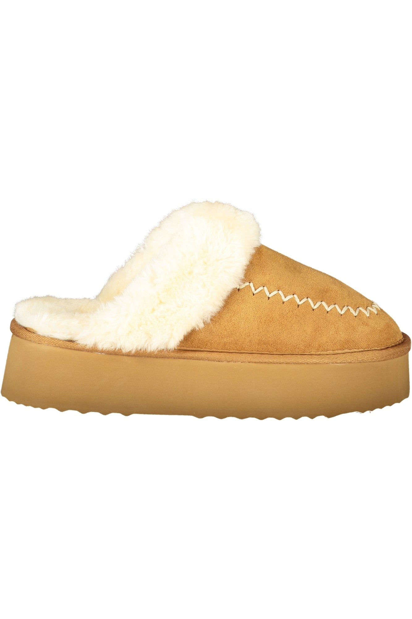 8880_MACAMEL – Damenpantoffel Braun mit Fell - Stil & Komfort in 4 cm Sohle – Größe: 37, 38, 40, 39 – Farbe: Marrone