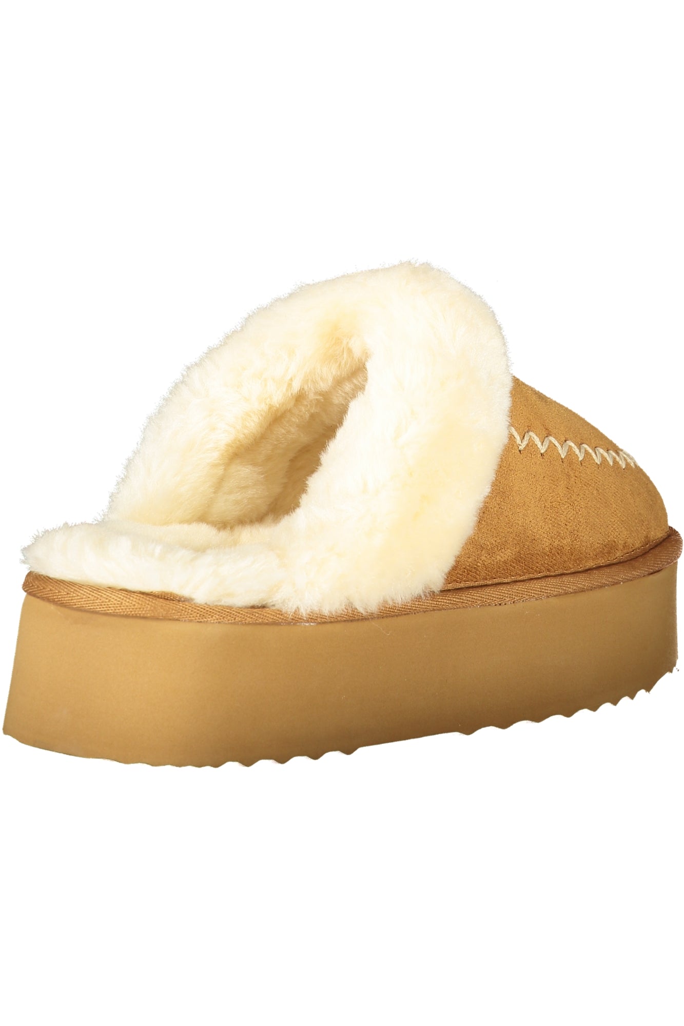 8880_MACAMEL – Damenpantoffel Braun mit Fell - Stil & Komfort in 4 cm Sohle – Größe: 37, 38, 40, 39 – Farbe: Marrone