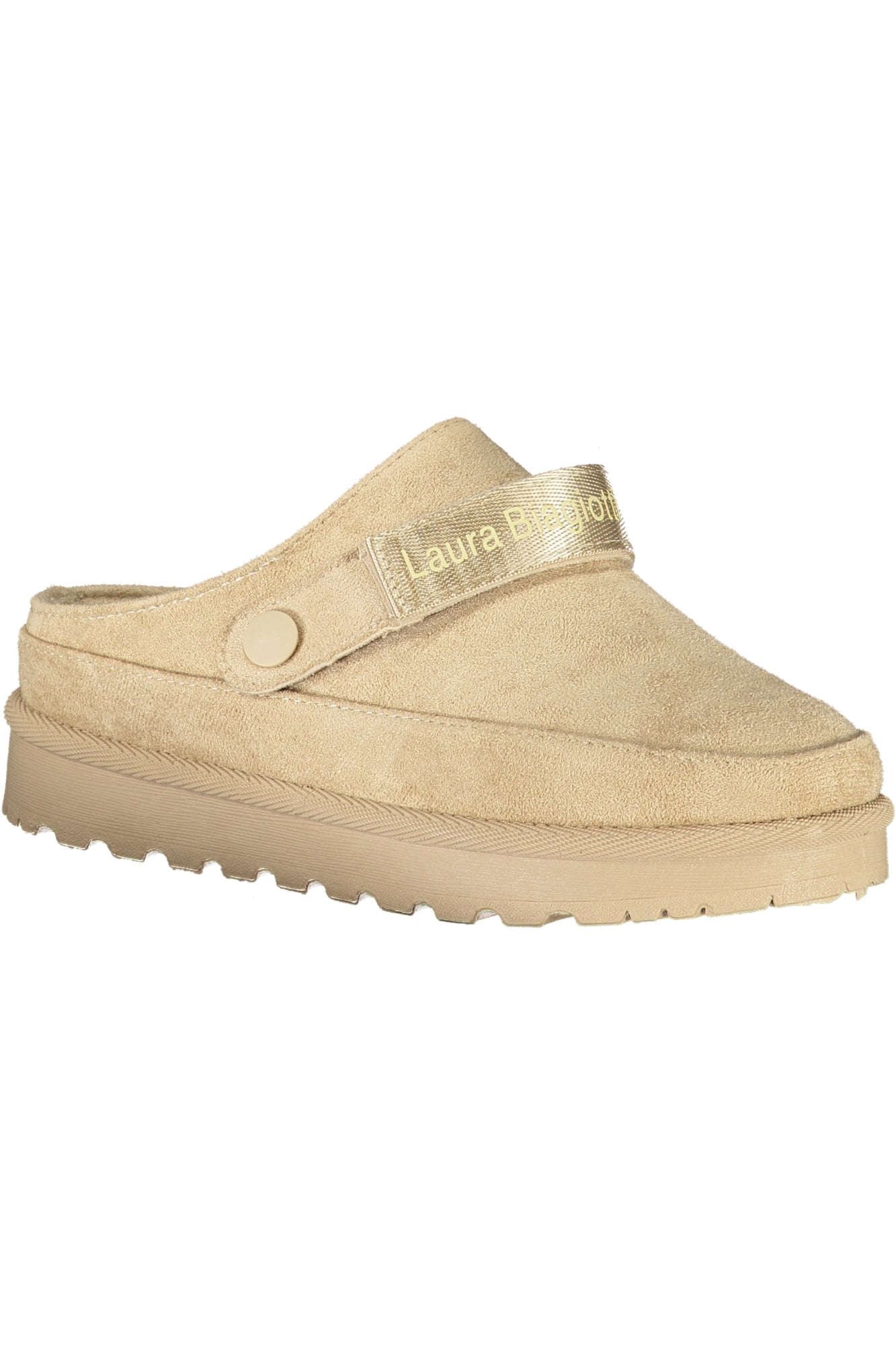9260_BEBEIGE – Elegante Damen Winter Clogs in Beige mit Fell und verstellbarem Riemen – Größe: 36, 37, 38, 39, 40, 41 – Farbe: Beige